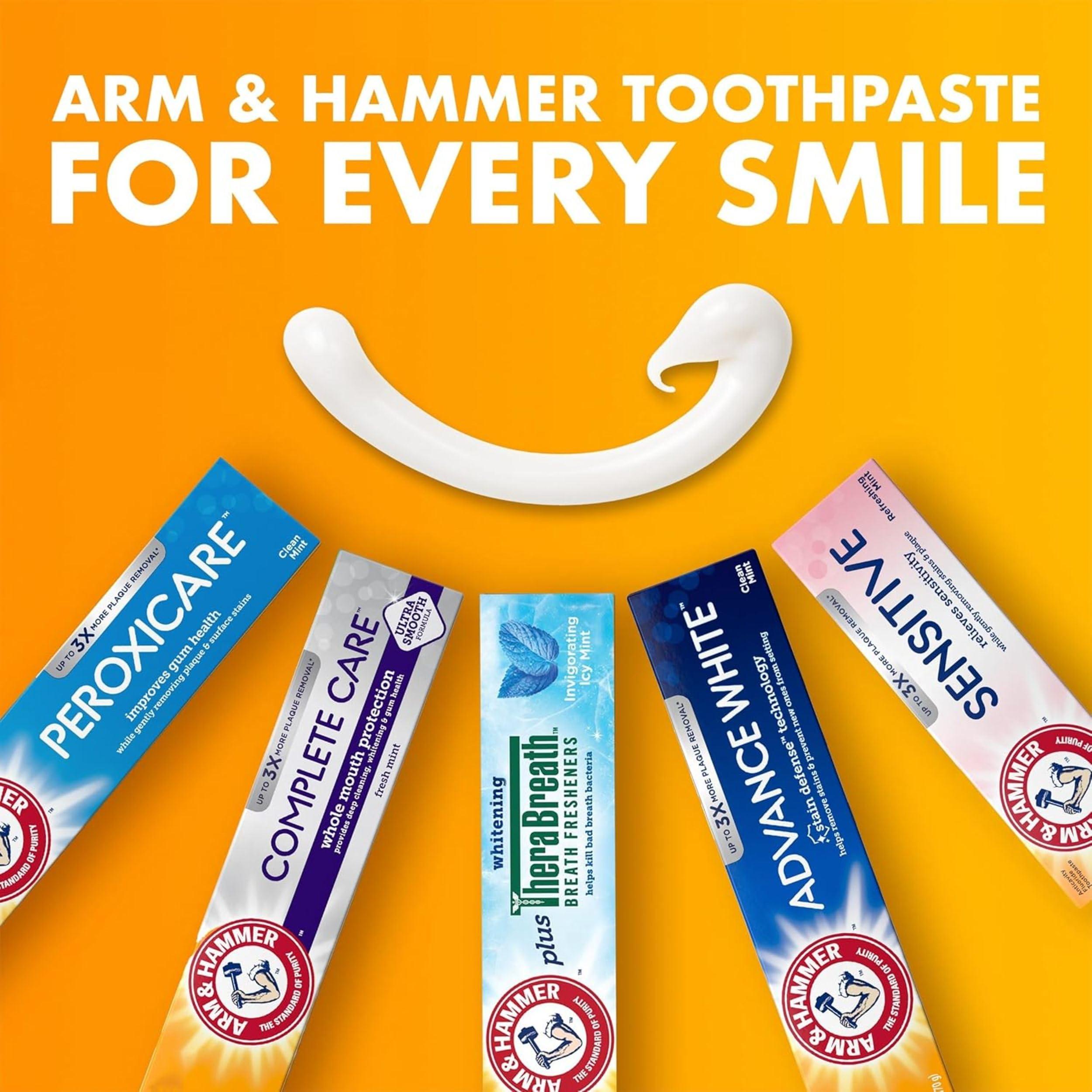 ARM & HAMMER Essentials Fluoride-Free Toothpaste Whiten + Activated Charcoal-4 Pack of 4.3oz Tubes, Clean Mint- 100% Natural Baking Soda - Image 9