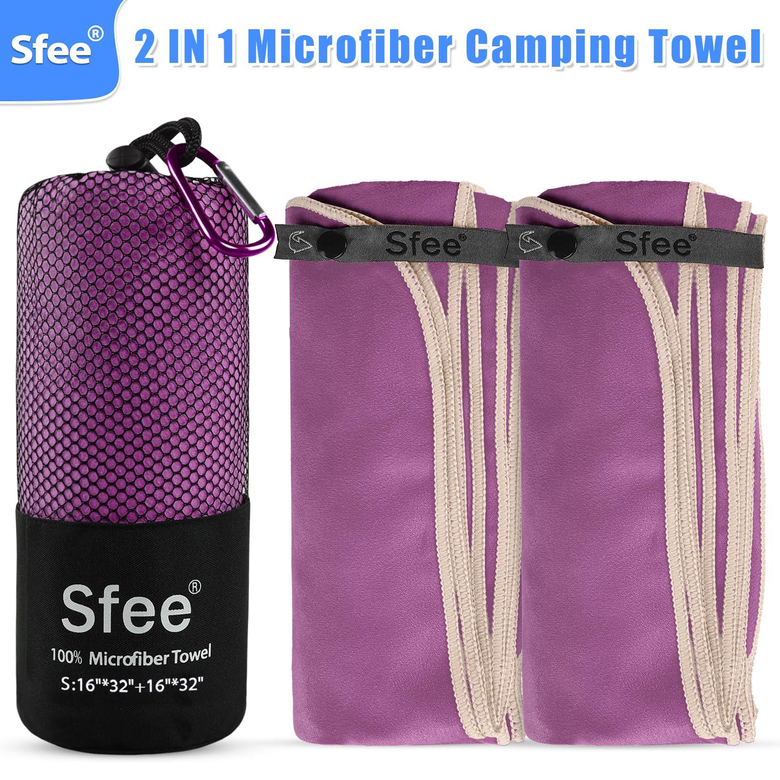 Sfee 2 Pack Microfiber Travel Towel, Quick Dry Towel Camping Beach Towel Super Absorbent Compact Lightweight Sports Gym Towels Set for Beach, Gym, Hiking, Pool, Backpacking, Bath, Yoga - Image 7