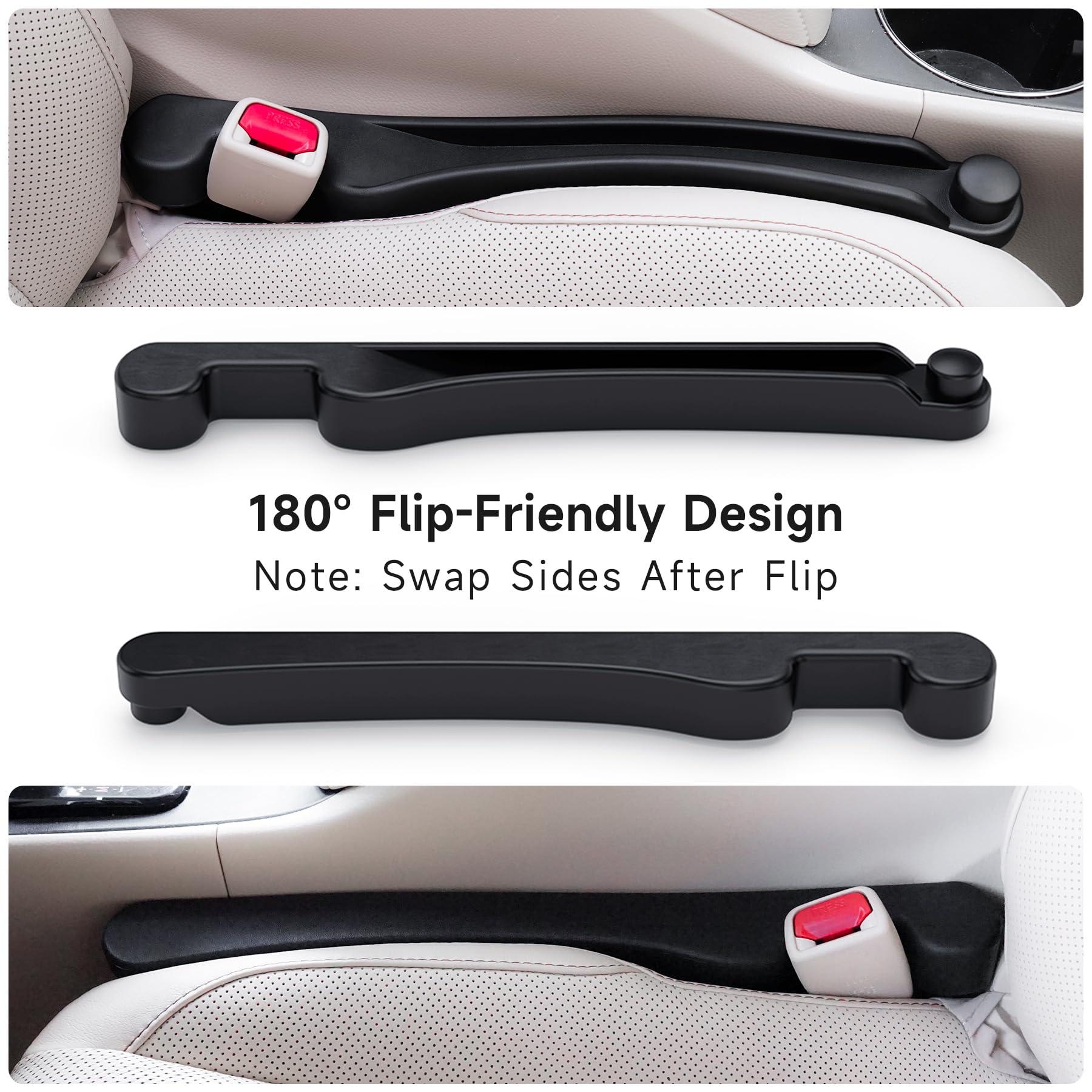 Car Seat Gap Filler Set of 2, Soft Foam Multifunctional Seat Side Gap Filler with Organizer & Hook Function, 3in1 Gap Stopper Universal Fit Car SUV Truck Fill The Gap Between Seat & Console - Image 4