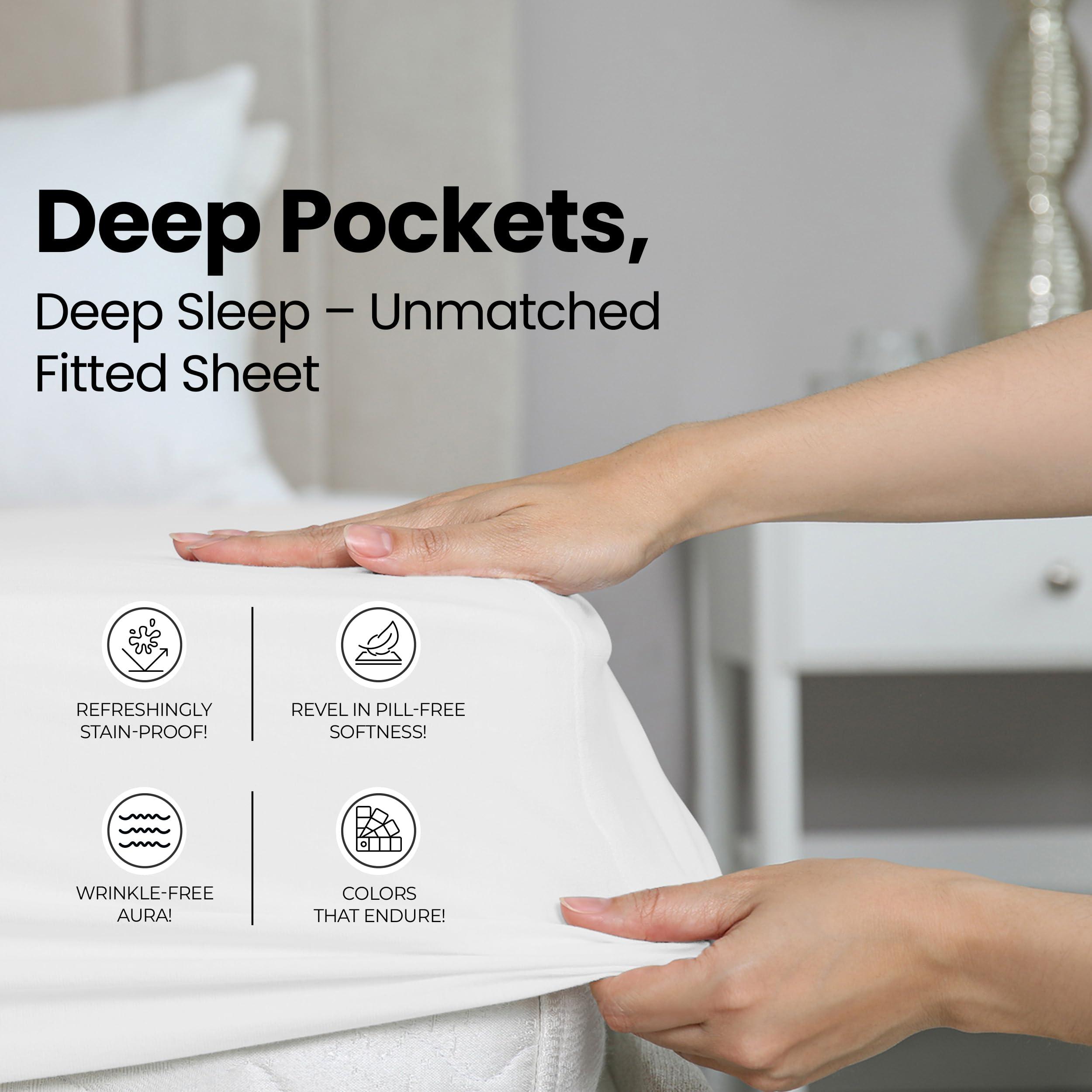 Utopia Bedding Queen Fitted Sheet - Bottom Sheet - Deep Pocket - Soft Microfiber - Shrinkage and Fade Resistant - Easy Care -1 Fitted Sheet Only (White) - Image 5