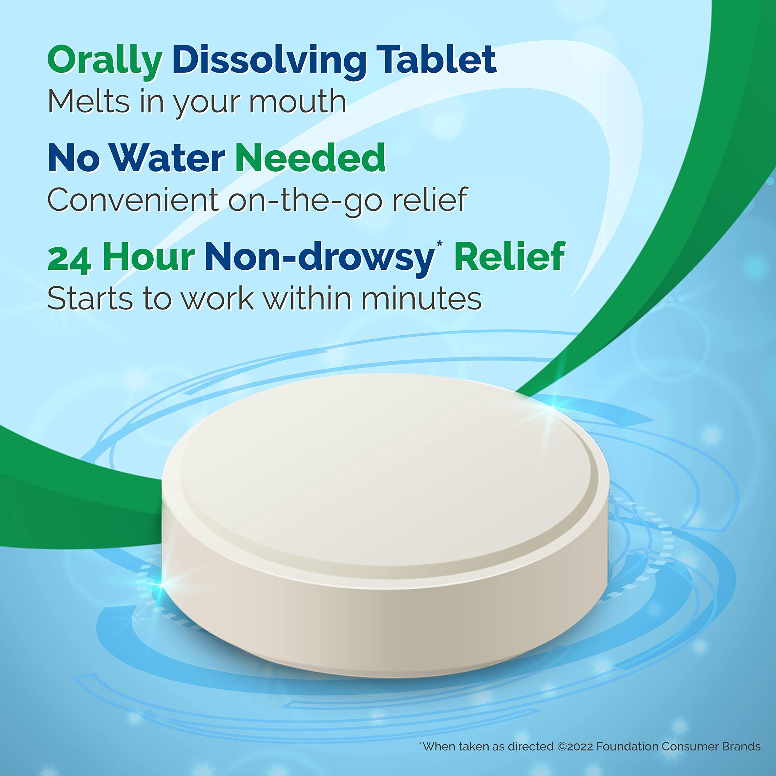 Alavert Allergy 24 Hour Relief, Fresh Mint Flavor, Orally Disintegrating Allergy Tablets, Non-drowsy Antihistamine, Loratadine 10mg, 60 Count - Image 2