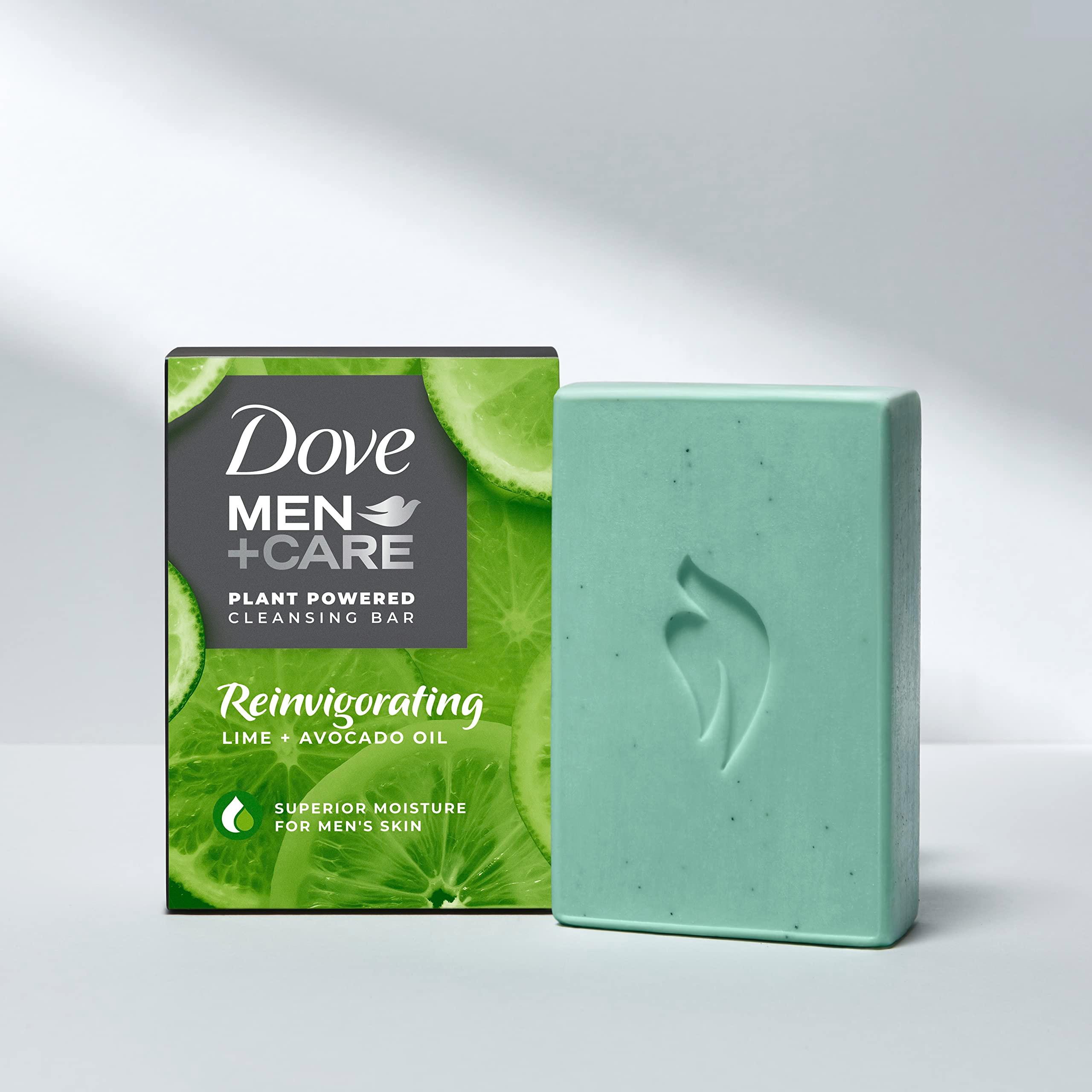 DOVE MEN + CARE Plant-Powered Natural Essential Oil Bar Soap Reinvigorating Lime + Avocado Oil to Clean and Hydrate Mens Skin 4-in-1 Bar Soap for Men's Body, Hair, Face and Shave. 5 oz, 4 Count - Image 8