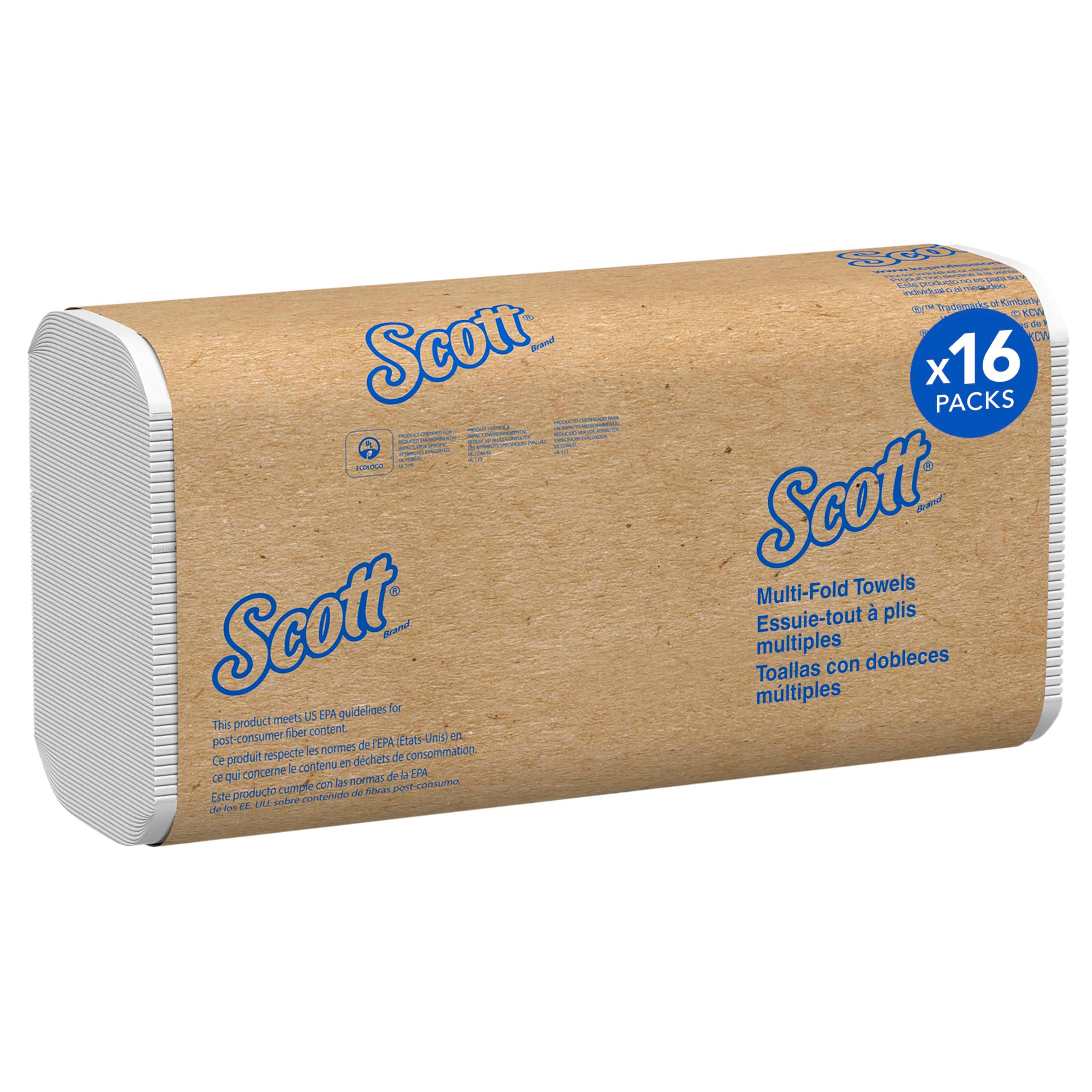 Scott® Professional Universal Multifold Paper Towels, Bulk (01840), Absorbency Pockets, White, 9.2" x 9.4" Towel, Compressed, Space-Saving Case (250 Sheets/Pack, 16 Packs/Case, 4,000 Sheet Total)