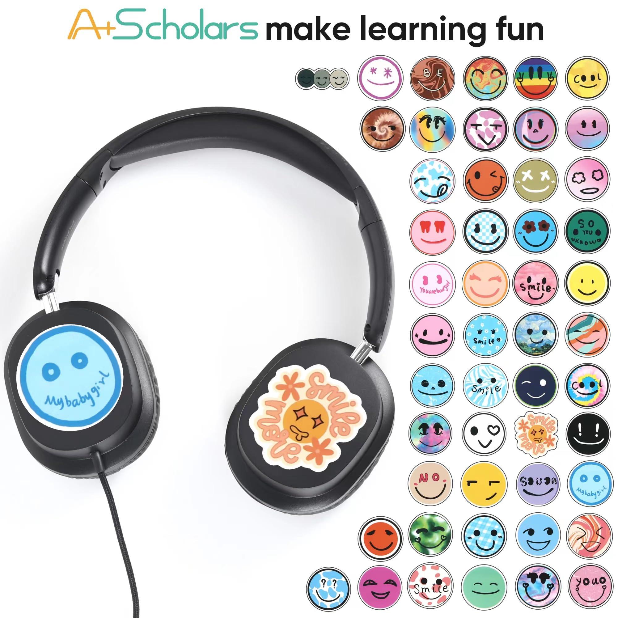 A+ Scholars Kids Headphones for School Bulk Set 5-Pack Over-Ear, Foldable, 3.5mm Jack, Wired Earphones for Classroom, Library, Airplane, for Online Learning and Travel (Black) - Image 2