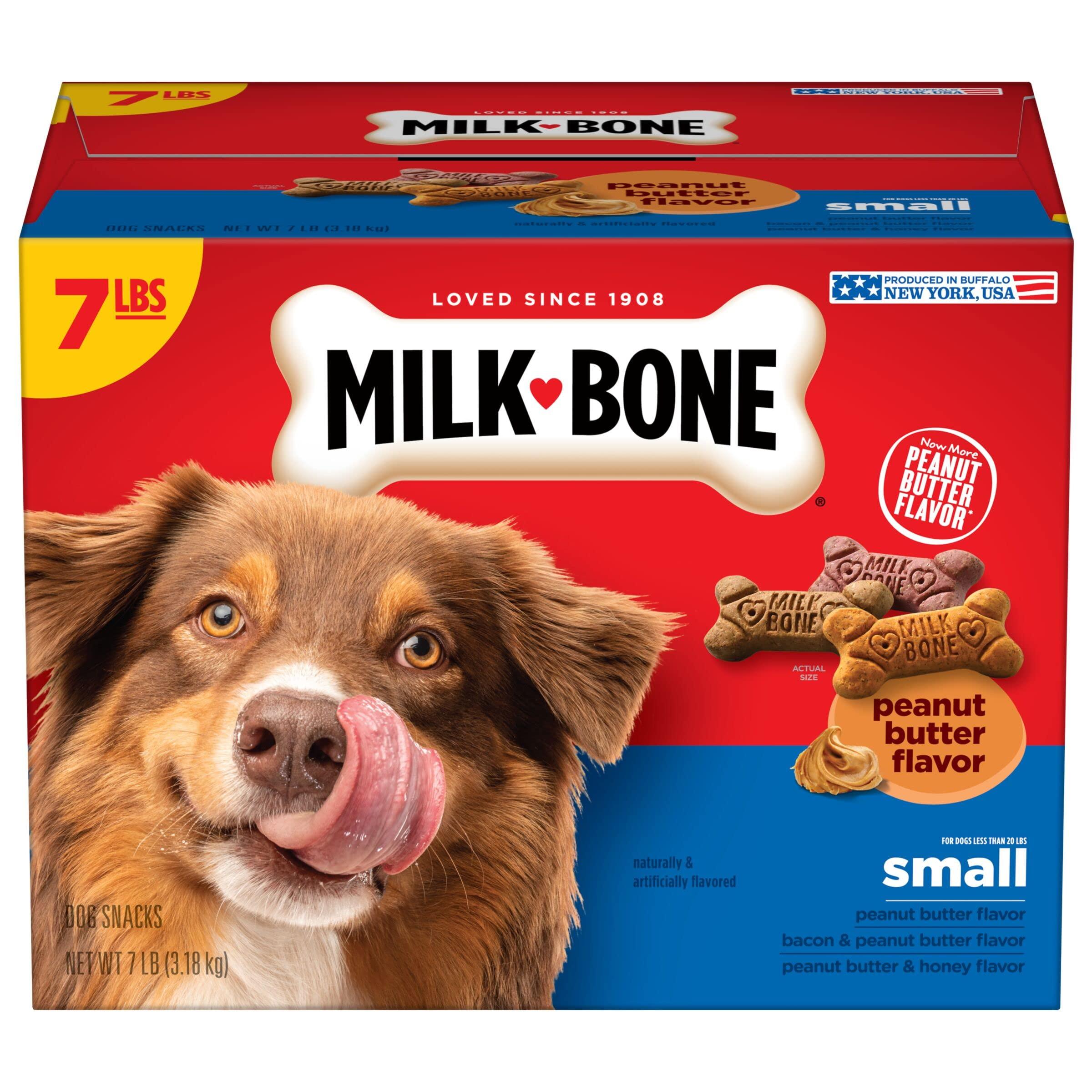 Milk-Bone Peanut Butter Flavor Naturally & Artificially Flavored Dog Biscuits - Crunchy Dog Treats - 7 Pounds (Packaging Design May Vary)
