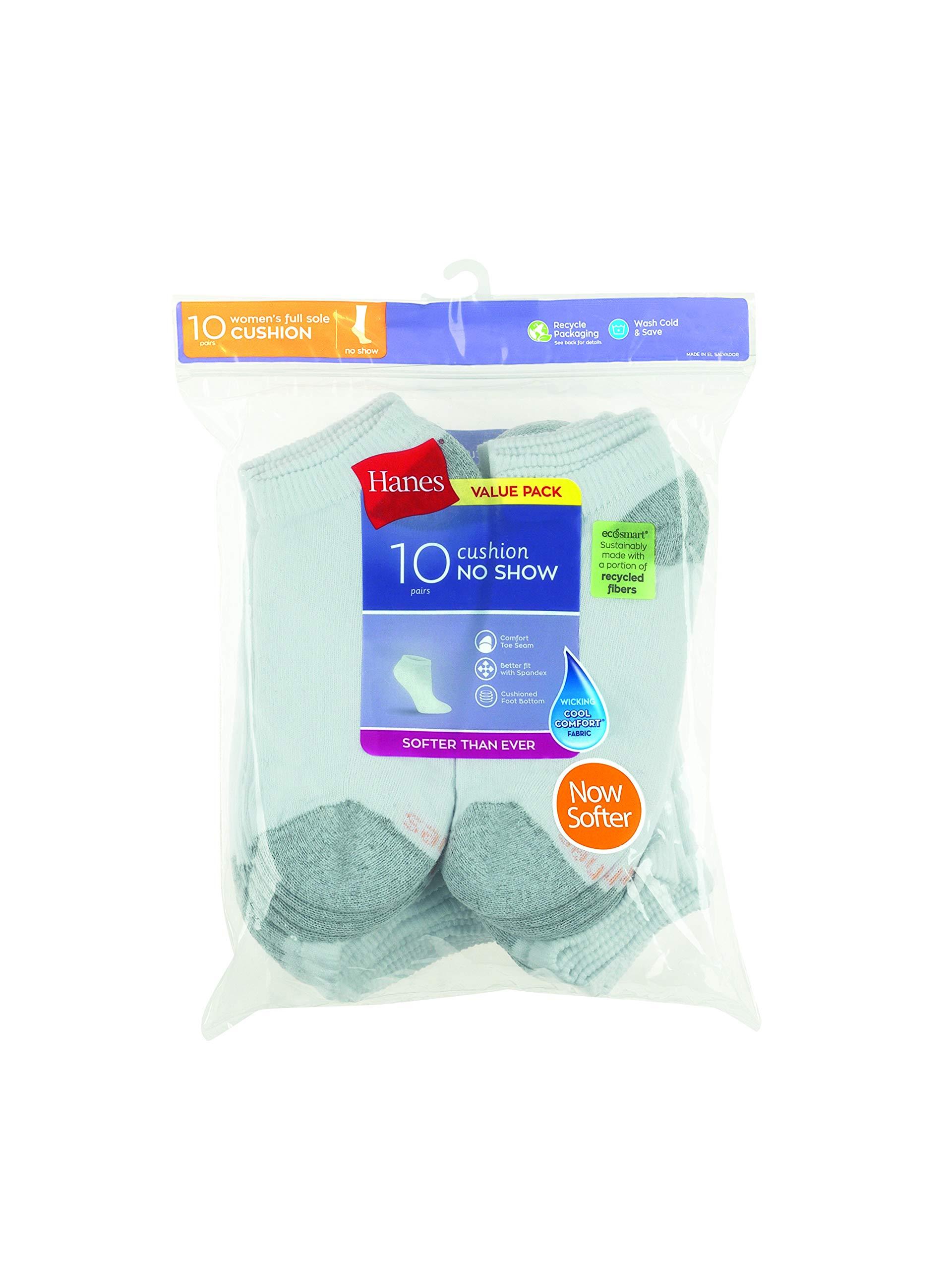 Hanes Women's Value, No Show Soft Moisture-wicking Socks, Available in 10 and 14-packs - Image 2