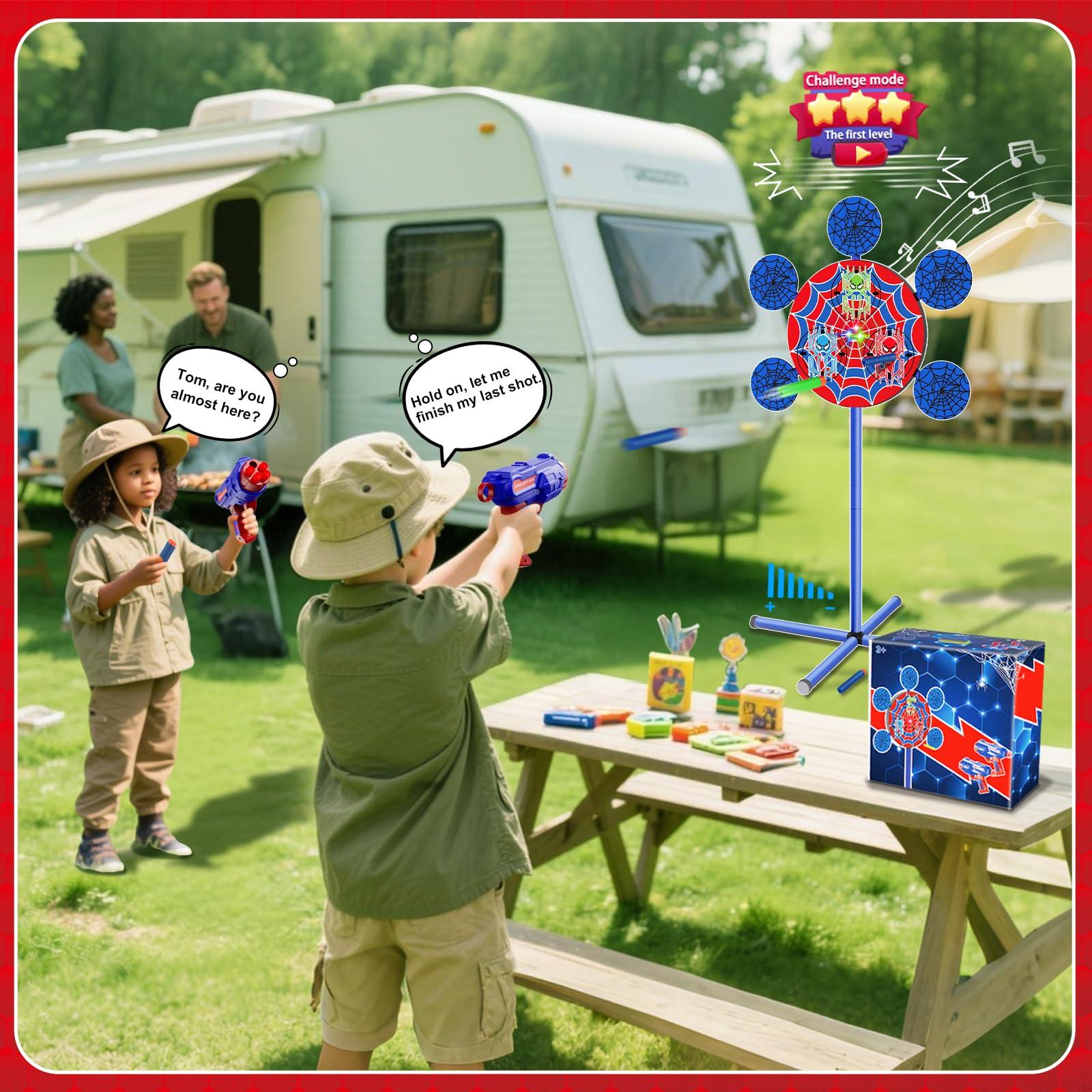 Shooting Games Toys for Nerf Gun Party, Shooting Targets with 2 Toy Guns 40 Foam Darts Kids Outdoor Indoor Toys for Birthday Easter Xmas Gifts for 4 5 6 7 8 9 10+ Year Old Boys Kids - Image 3