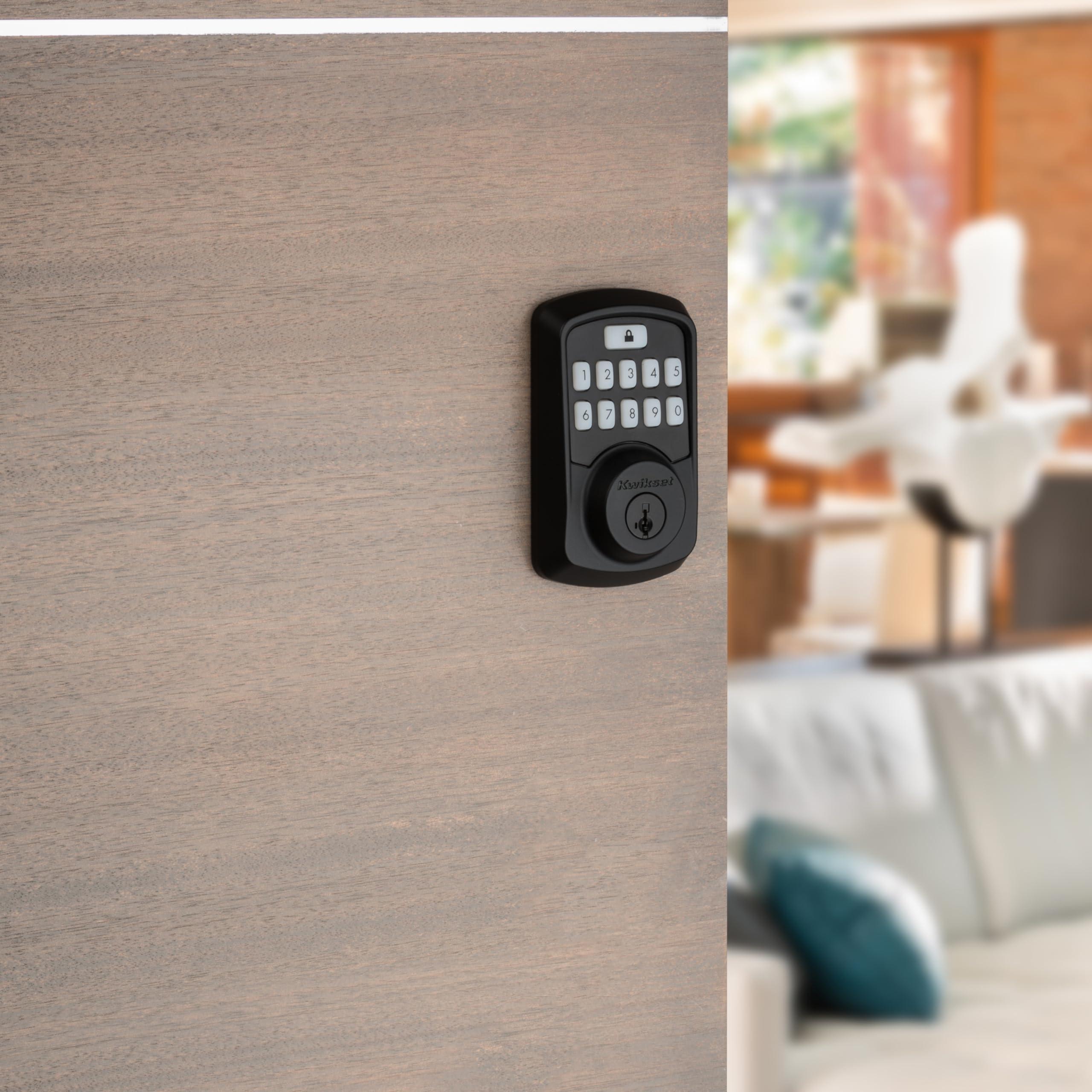 Kwikset 99420-003 Aura Bluetooth Programmable Keypad Door Lock Deadbolt Featuring SmartKey Security, Iron Black - Image 2