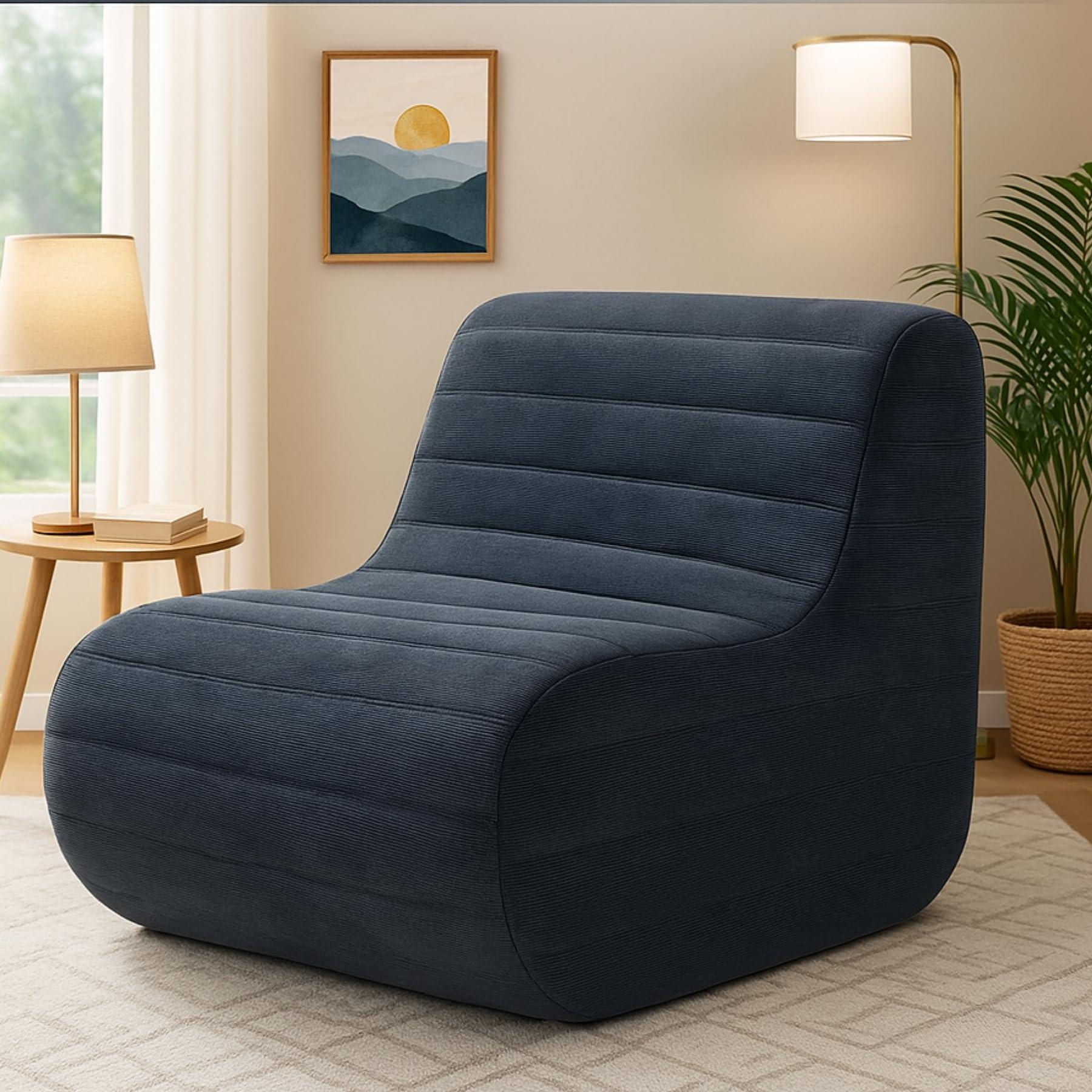 KKdema Bean Bag Chair, Fireside Bean Bags Lazy Sofa Sack, Big Beanbag Chair Floor Couch, Memory Foam Lounge Chair for Bedroom, Living Room, Office and Home (Gray)