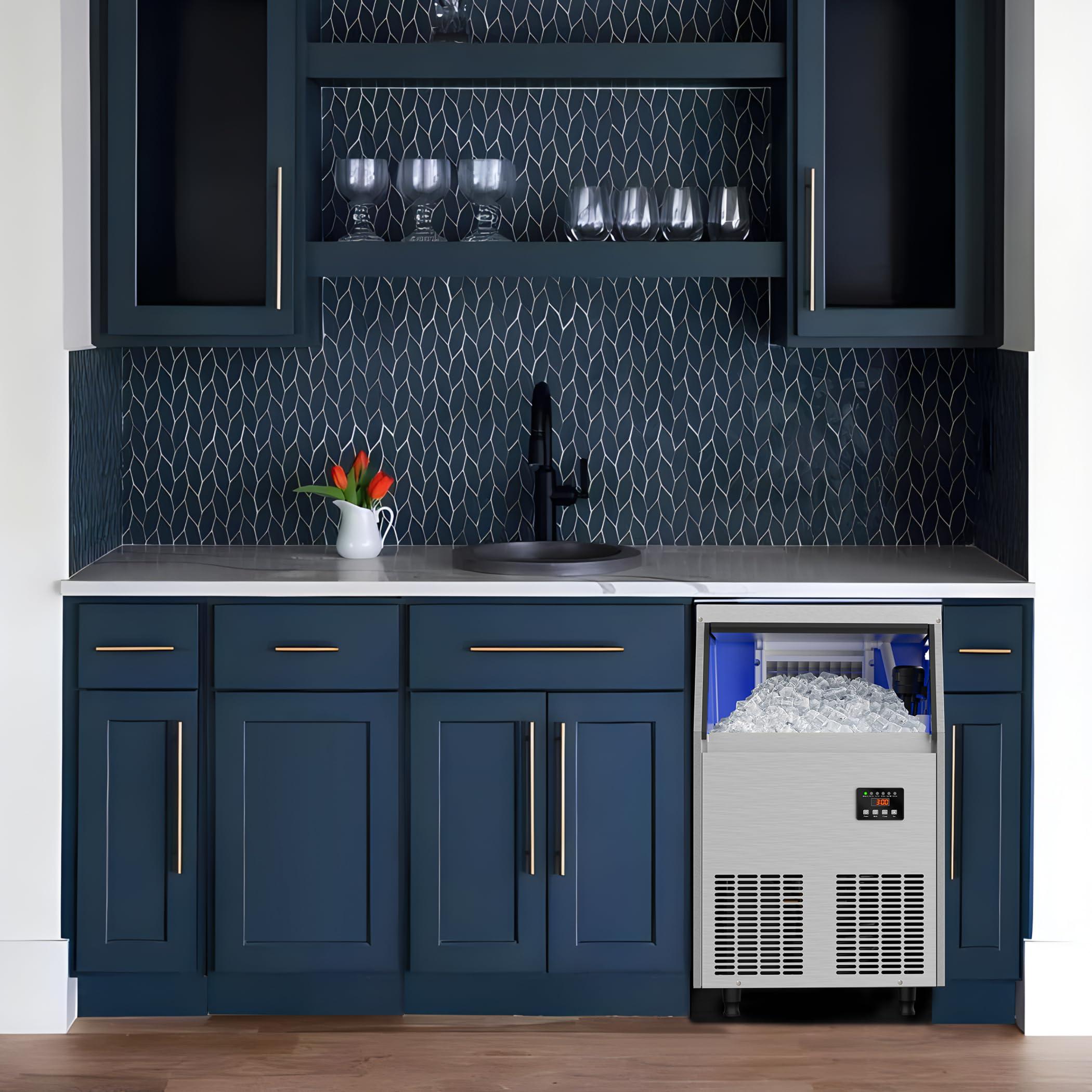 Coolski Commercial Ice Maker Machine 100LBS/24H, Under Counter Ice Maker with 34LBS Storage Capacity, Stainless Steel Ice Machine for Restaurant Home Bar, DOE - Image 4