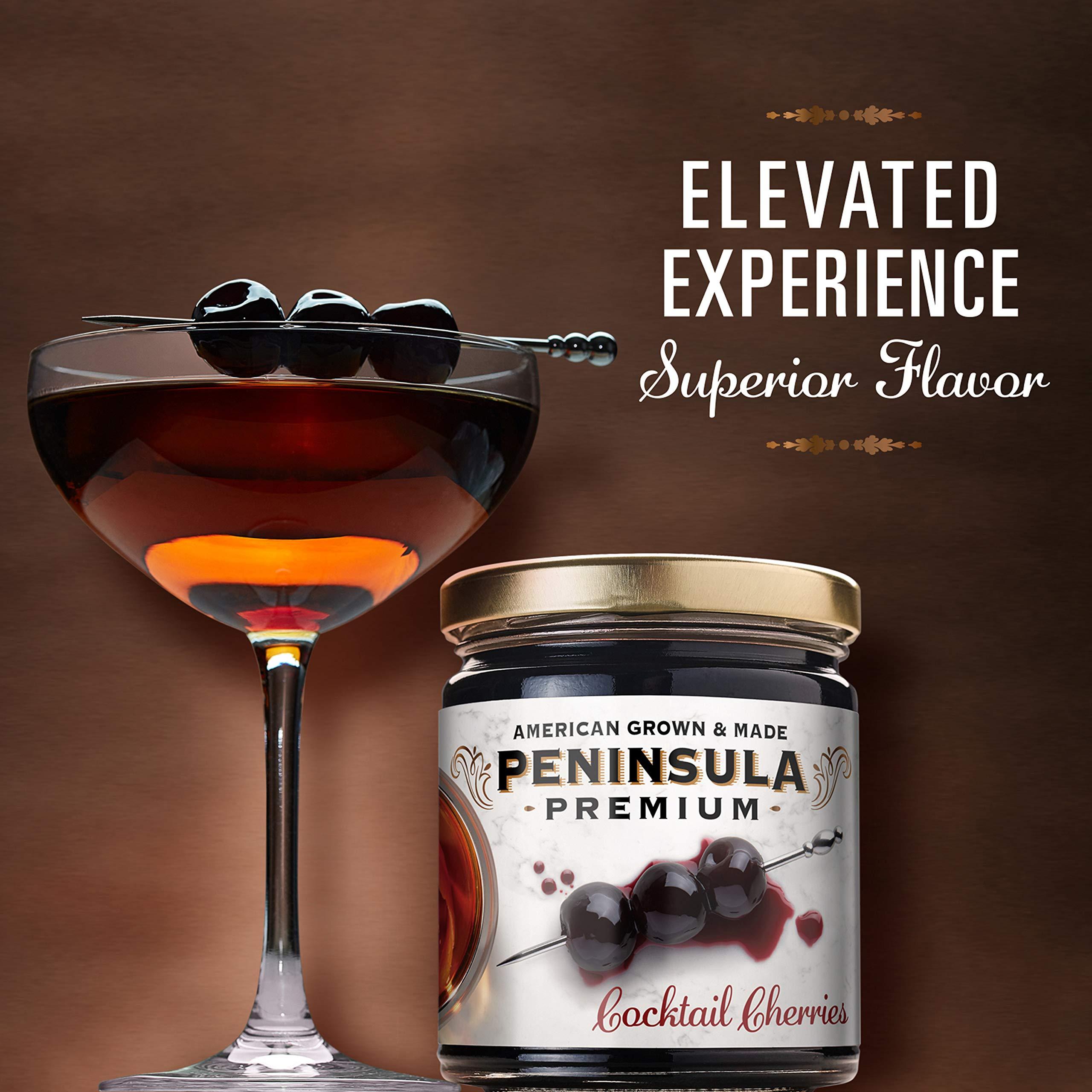 Peninsula Premium Cocktail Cherries | Award Winning | Deep Burgundy-Red | Silky Smooth, Rich Syrup | Luxe Fruit Forward, Sweet-Tart Flavor | Gourmet | American Grown & Made | 10.5 Ounce - Image 6