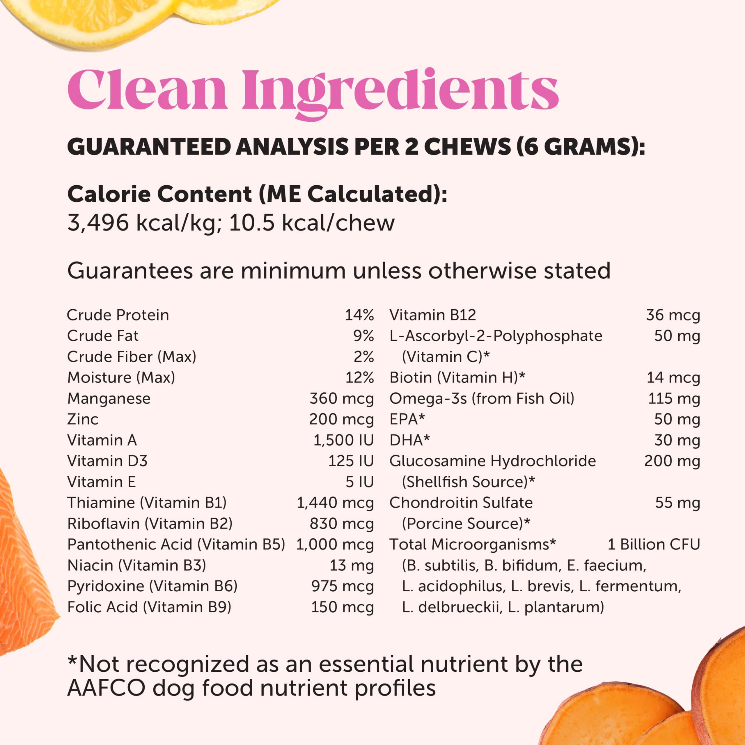 Multivitamin Dog Supplement, Glucosamine Chondroitin for Dogs, Probiotics, Omega Fish Oil, Dog Supplements & Vitamins, Vitamins for Skin and Coat Allergies (Chicken 90 ct) - Image 9