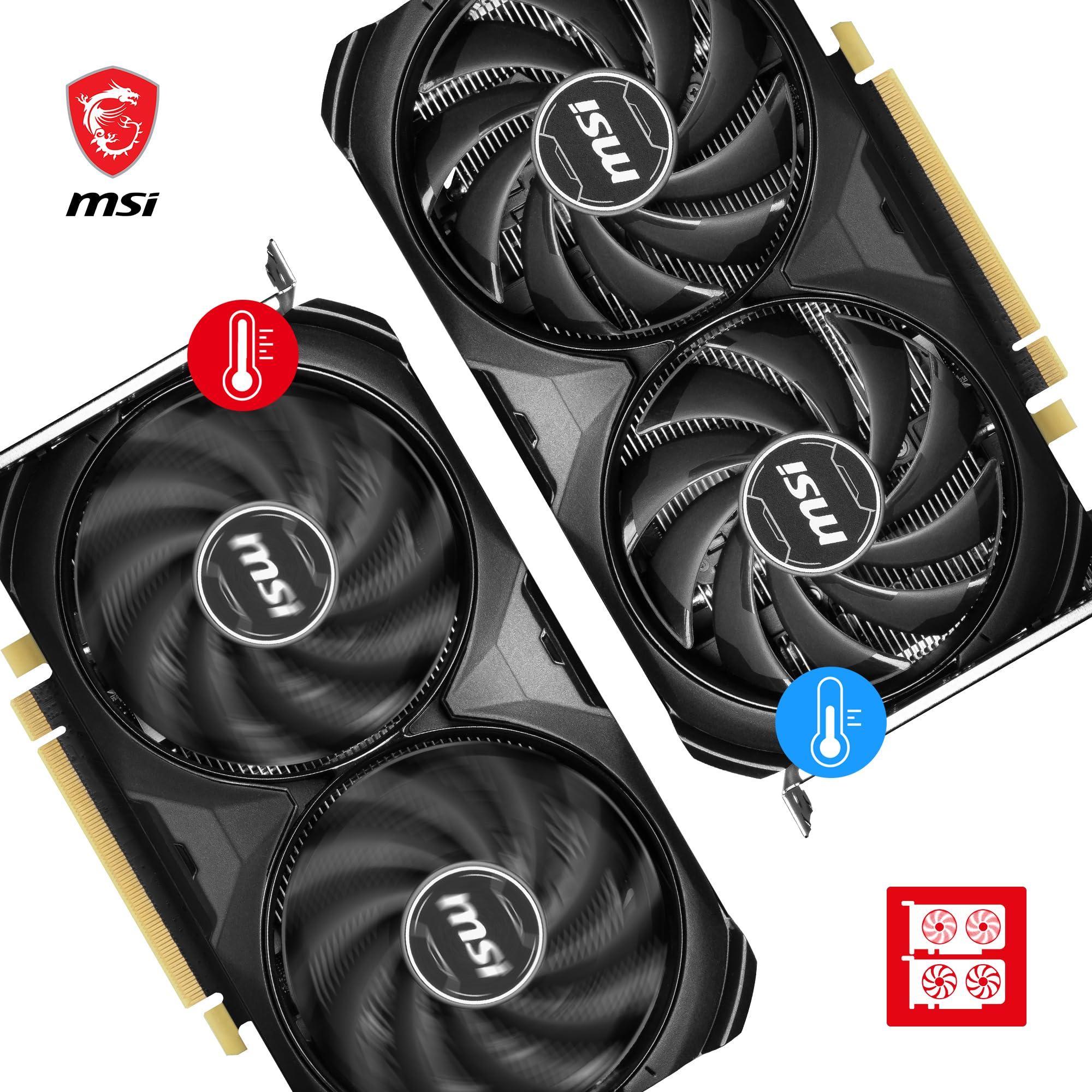 MSI GeForce RTX 4060 Ti Ventus 2X Black 8G OC Graphics Card -NVIDIA RTX 4060 Ti, 8GB GDDR6 Memory, 18Gbps, PCIe 4.0, DLSS3 - Image 3