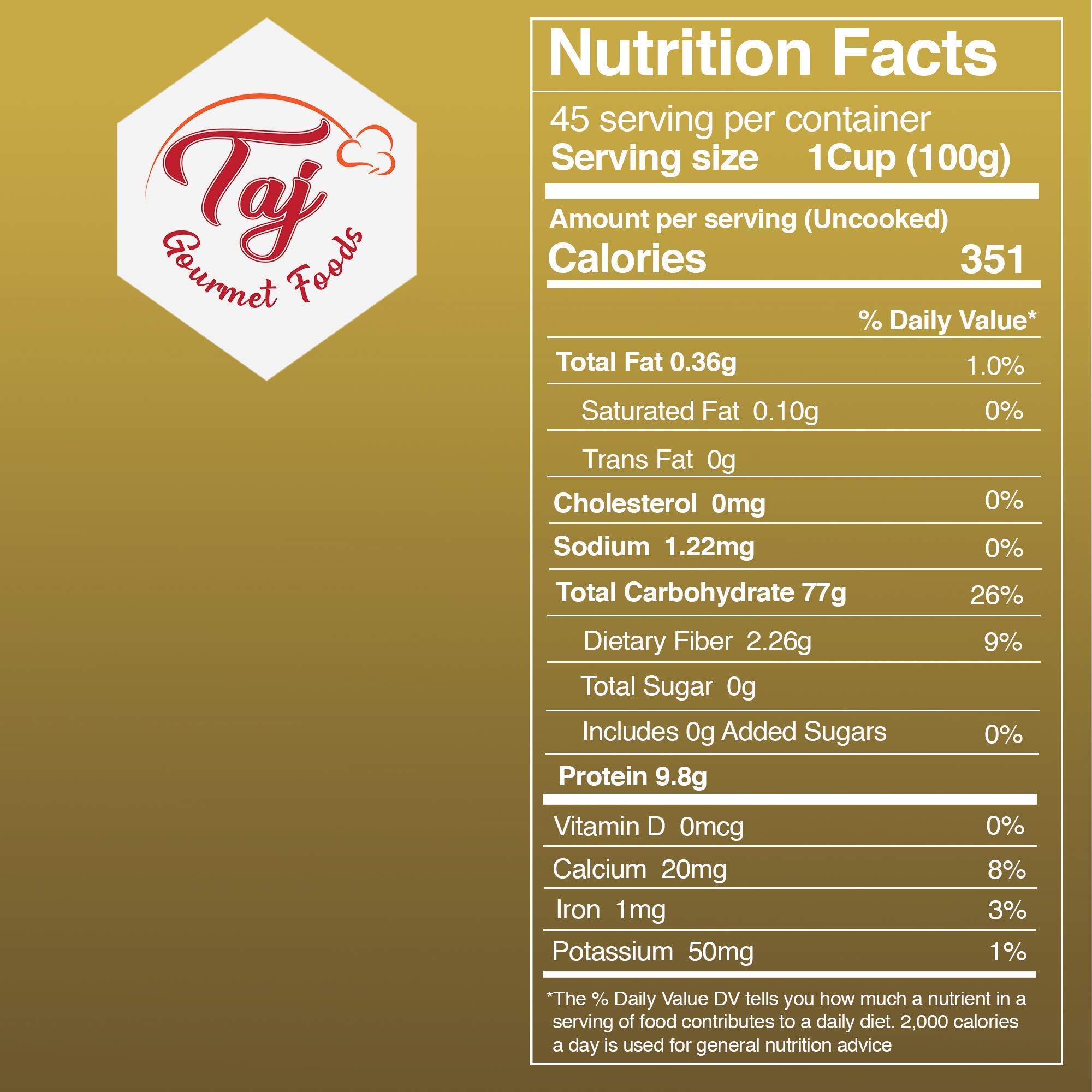 TAJ Gourmet Brown Basmati Rice, Naturally Aged, 10-Pounds - Image 2
