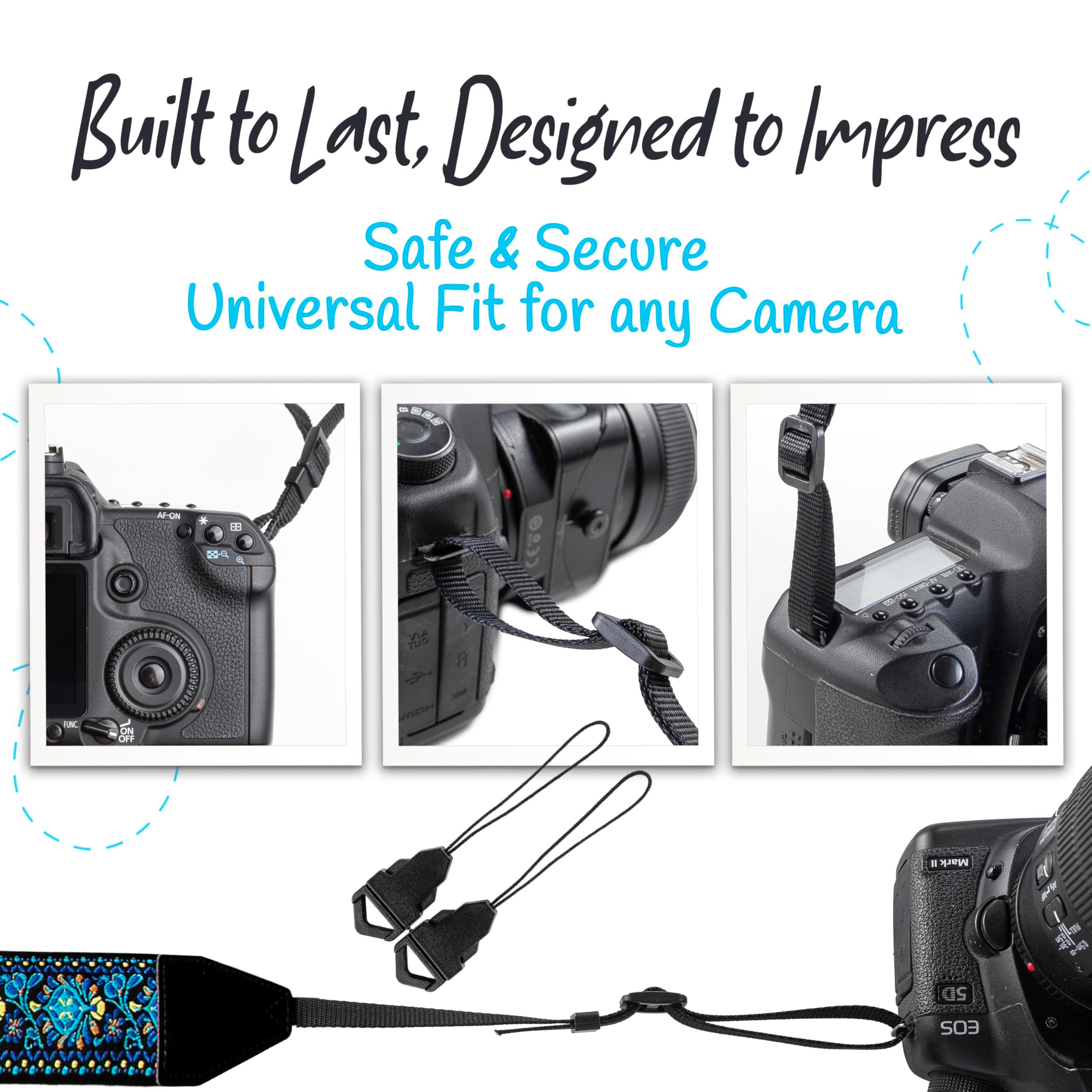 Camera Strap For Photographers Padded Universal Fit Neck Shoulder & Crossbody Strap Quick Release For DSLR/SLR/Mirrorless Canon Nikon Sony Olympus Compatible Photographer Gift for Men & Women - Blue - Image 7