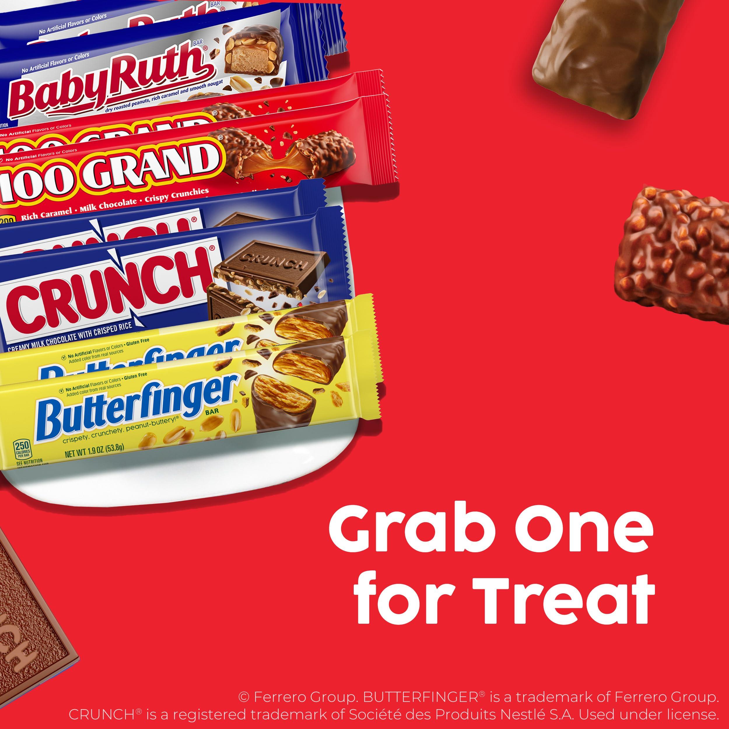 Butterfinger, CRUNCH, Baby Ruth, 100 Grand, Assorted Bulk Candy Bar Variety Pack Full Size, 28-Count, 48 oz - Image 6
