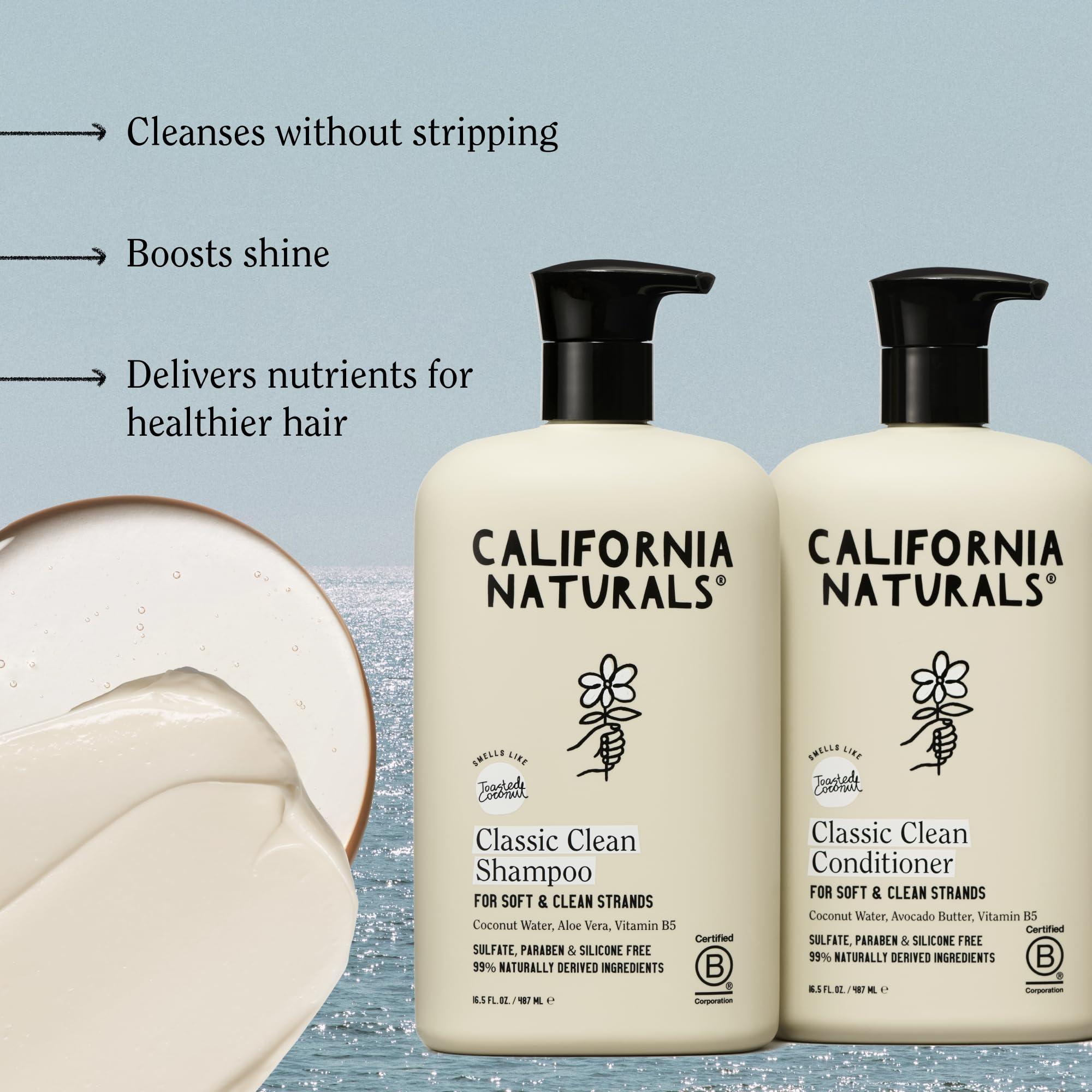 California Naturals Coconut Shampoo & Conditioner, Natural, Vegan, Cruelty, Silicone, Paraben, and Sulfate Free Shampoo, All Hair Types, 16.5 Fl Oz (Pack of 2), Classic Clean Coconut - Image 4