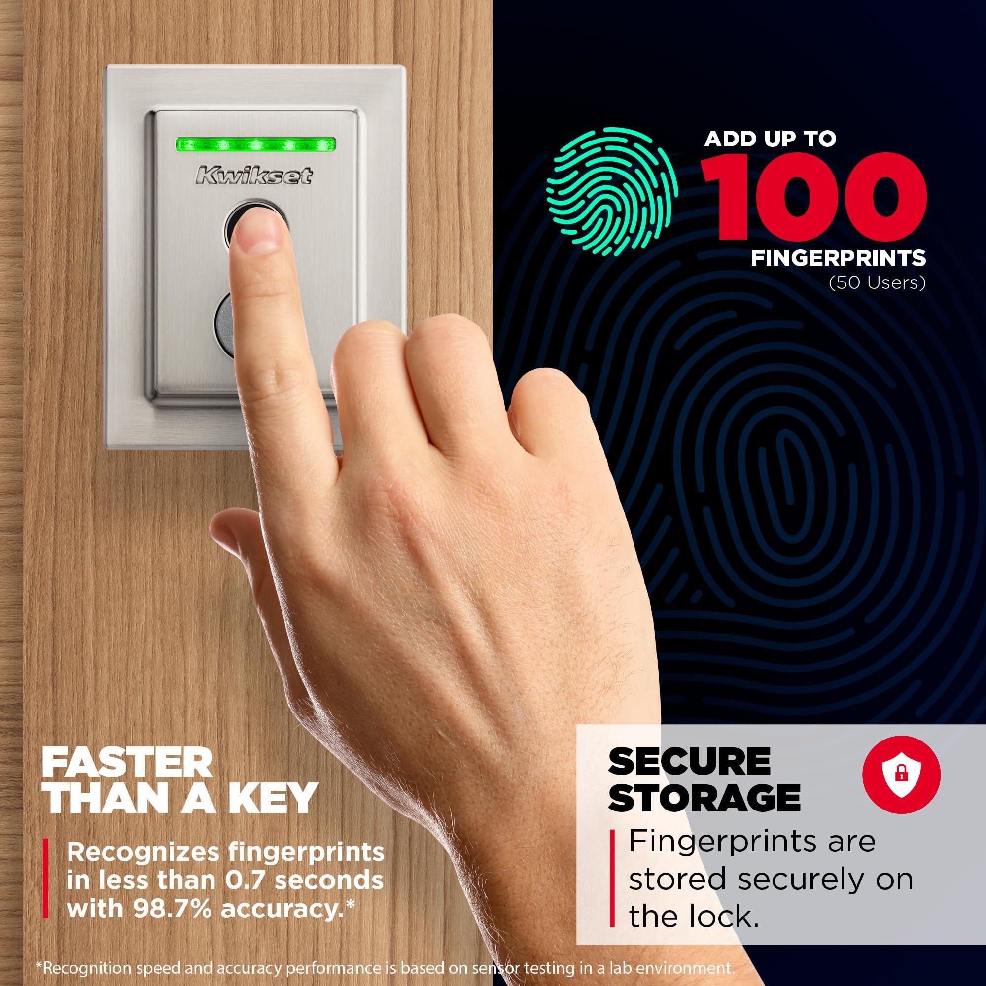 Kwikset Halo Touch Fingerprint Wi-Fi Smart Lock, Keyless Entry Door Low Profile Deadbolt, Geofence Auto-Unlock, Grade AAA Certified, No Hub Easy Install, Satin Nickel Lifetime Finish Warranty, Square - Image 2
