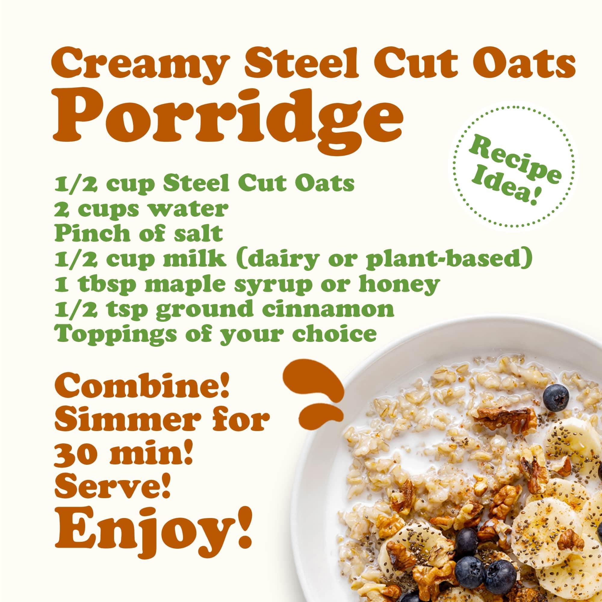 Food to Live Steel Cut Oats, 20 Pounds - 100% Whole Grain Irish Oats, Quick and Easy Cooking Oatmeal, Hearty and Nutritious Cereal, High in Fiber and Protein, Raw, Unprocessed, Vegan, Kosher, Bulk - Image 7