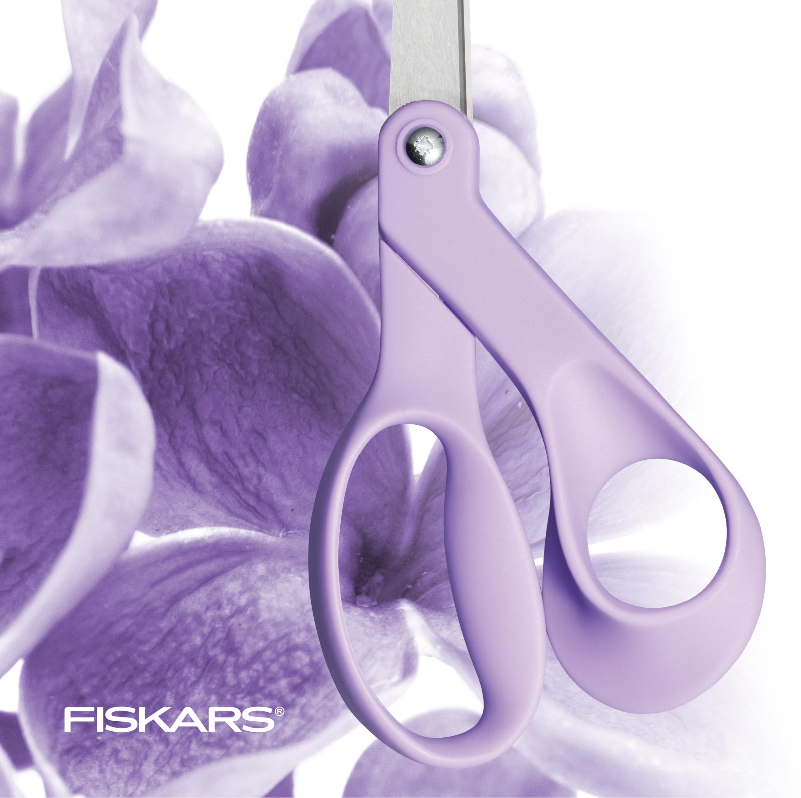 Fiskars Ultra Lilac Scissors, Explore Design Collection, High-Grade Stainless Steel Blades and Ergonomic Handles for Arts and Crafts - Image 4