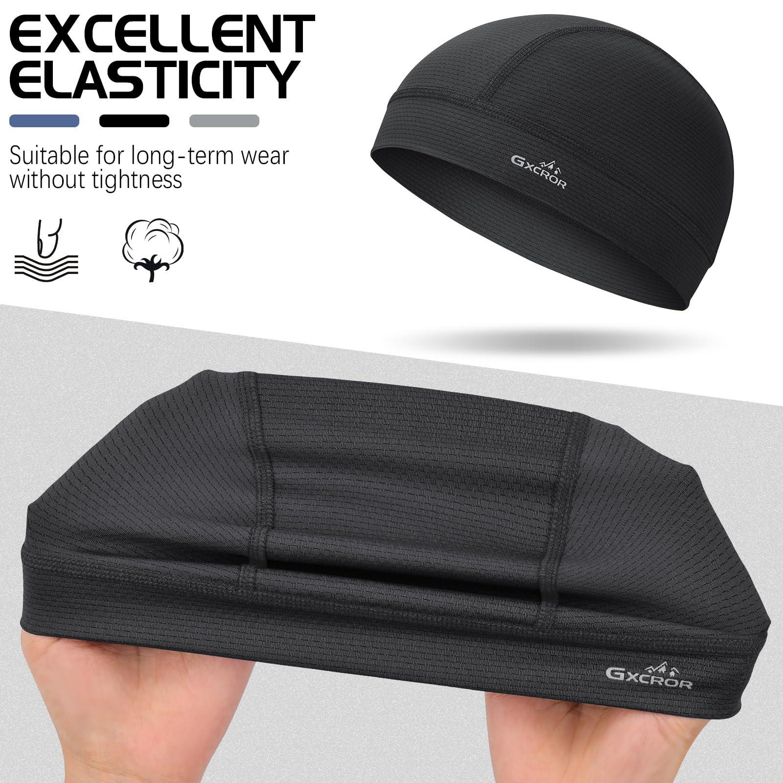 GXCROR Cooling Skull Cap Helmet Liner for Men Women, Moisture Wicking Cycling Cap - Image 3