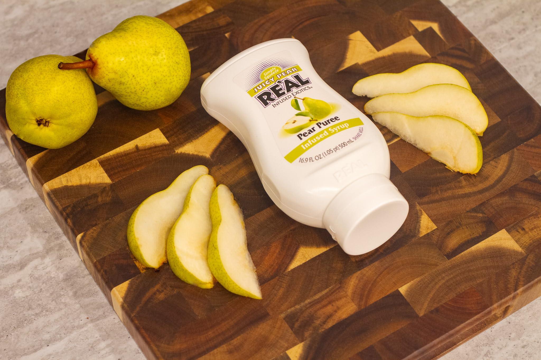 Juicy Pear Reàl Infused Exotics, Pear Puree Infused Syrup, 16.9 FL OZ Squeezable Bottle - Image 4