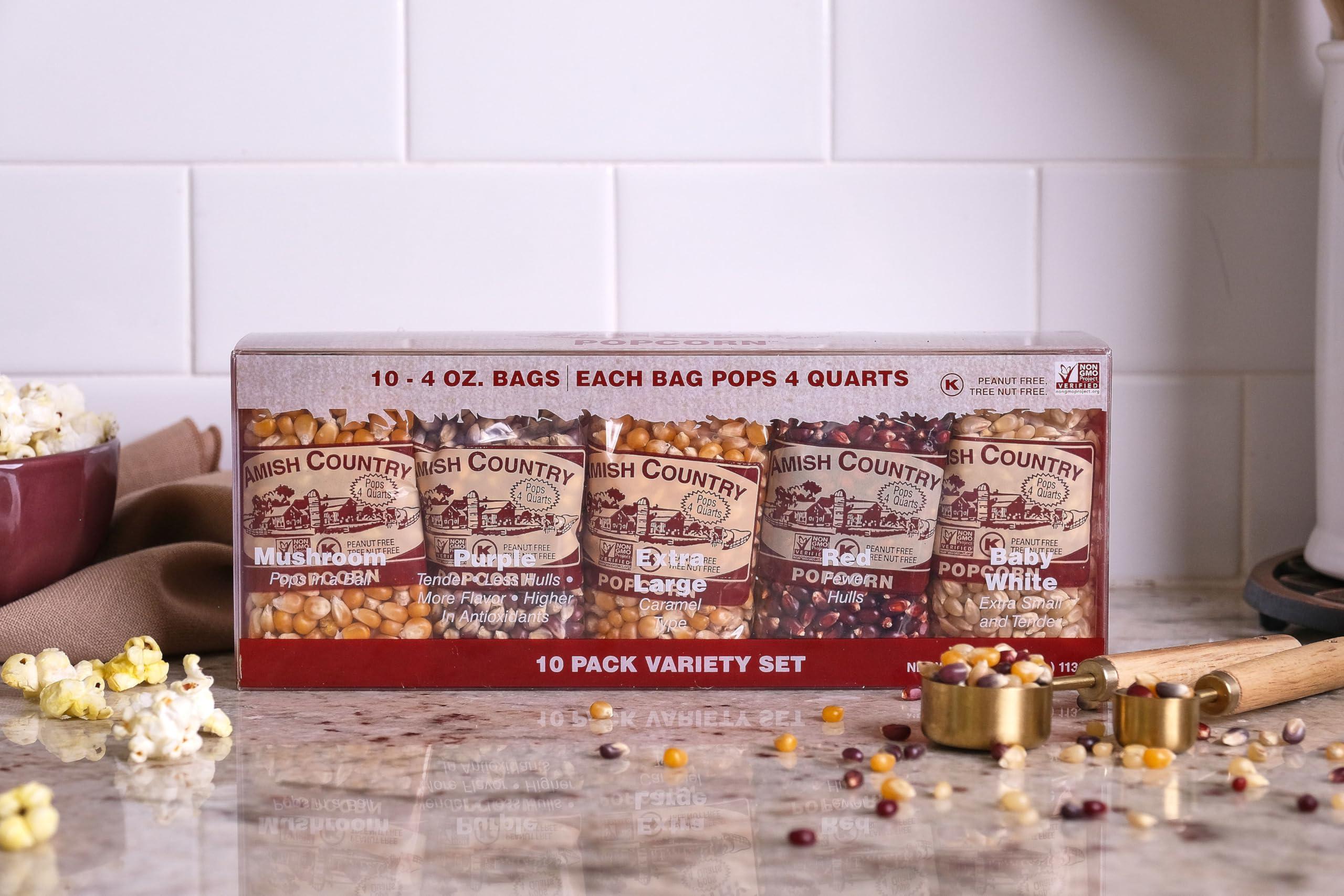Amish Country Popcorn | 4 Ounce Variety Kernel Gift Set (10 Pack Assorted) | Old Fashioned, Non-GMO and Gluten Free (4oz Each, 10ct Total) - Image 2