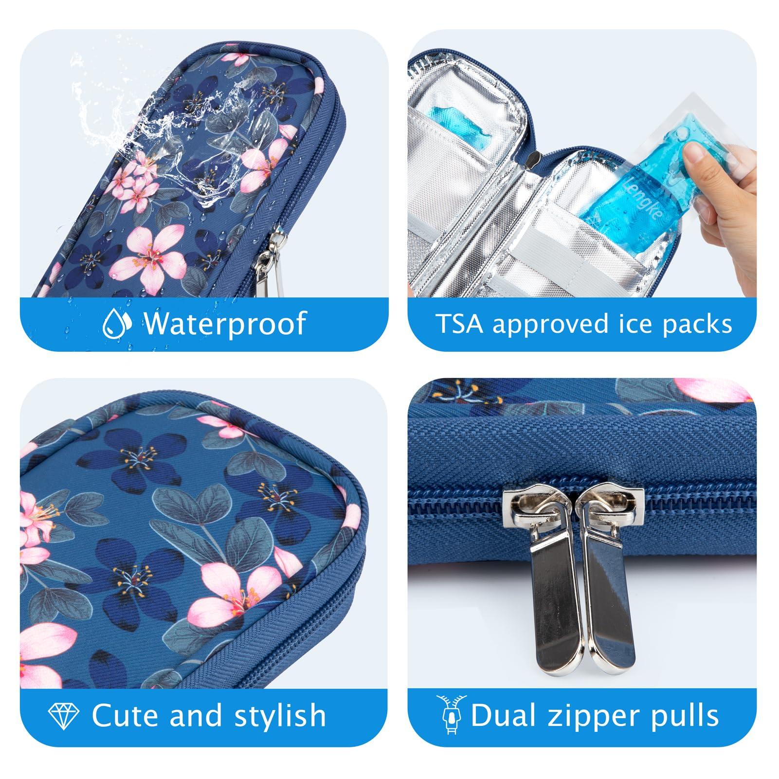 YOUSHARES Insulin Cooler Travel Case TSA Approved Medication Diabetic Supplies Cooler for Travel Refrigerated Medicine Organizer Bag with 2 Ice Pack - Image 4