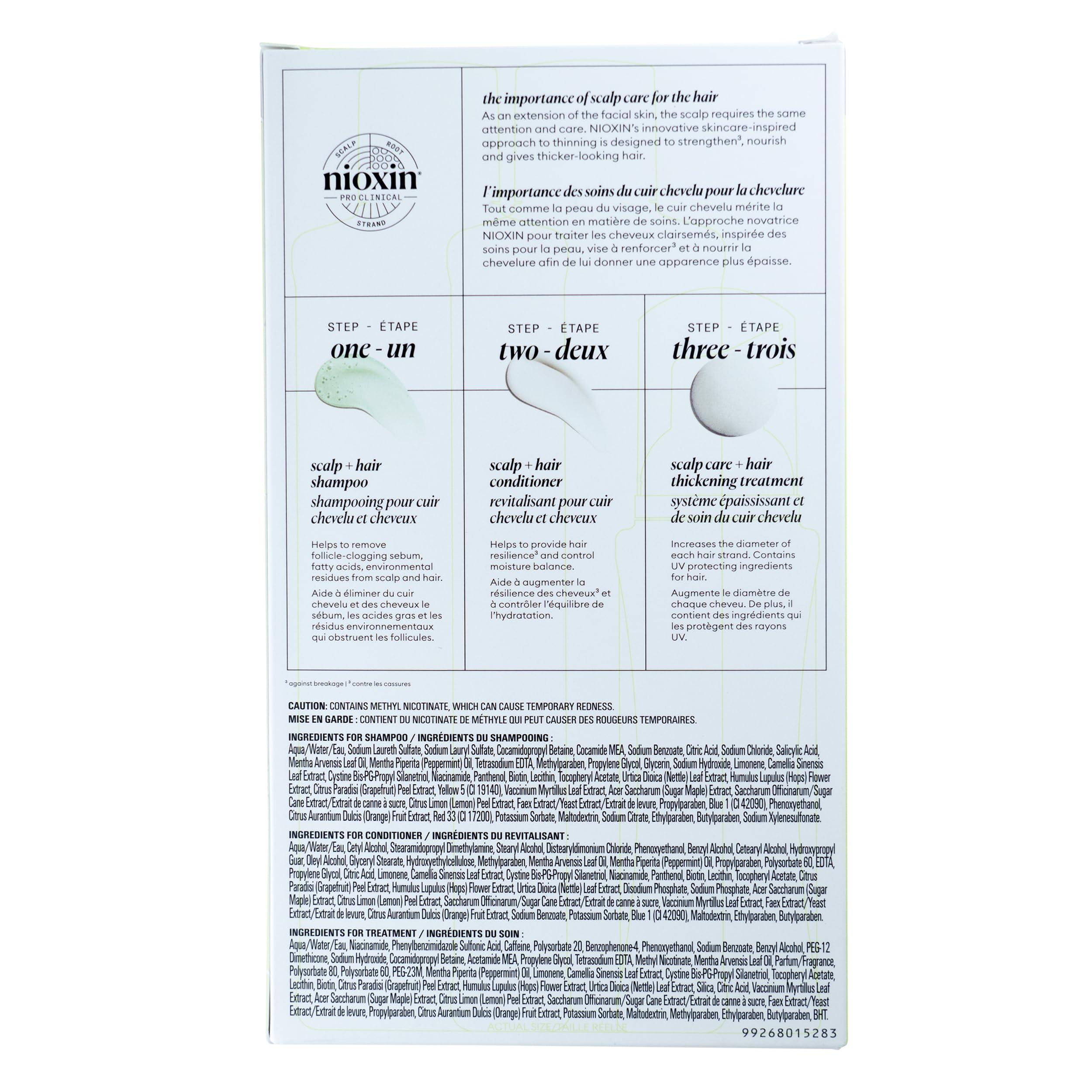 Nioxin Scalp + Hair Thickening System Kits | For Natural, Colored, & Damaged Hair with Light to Progressed Thinning | Strengthen & Boost Hair Density with Niacinamide & Biotin | 3 Month Supply - Image 10