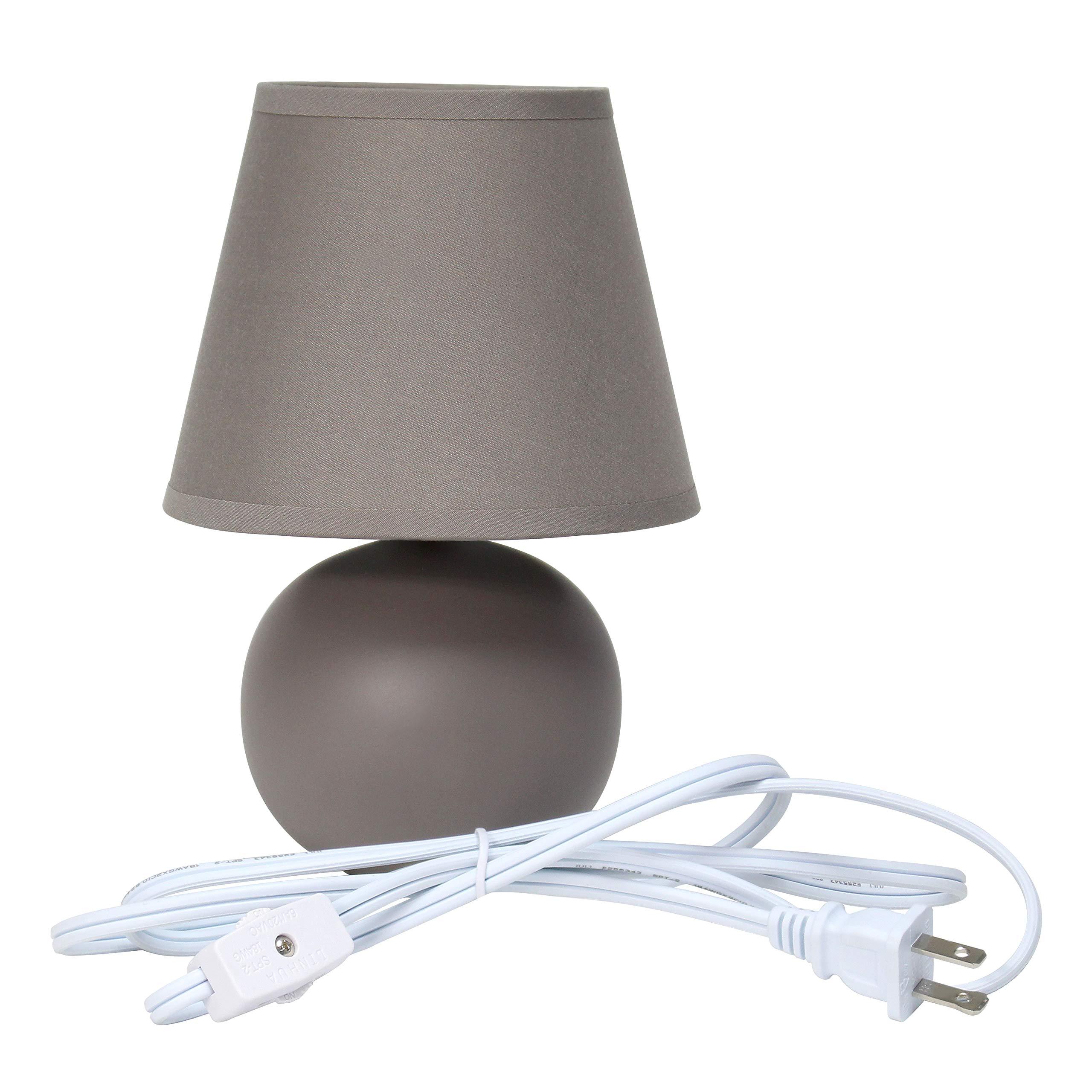Simple Designs LT2008-GRY Mini Ceramic Globe Table Lamp with Matching Fabric Shade, Gray 5.51 x 5.51 x 8.66 - Image 7