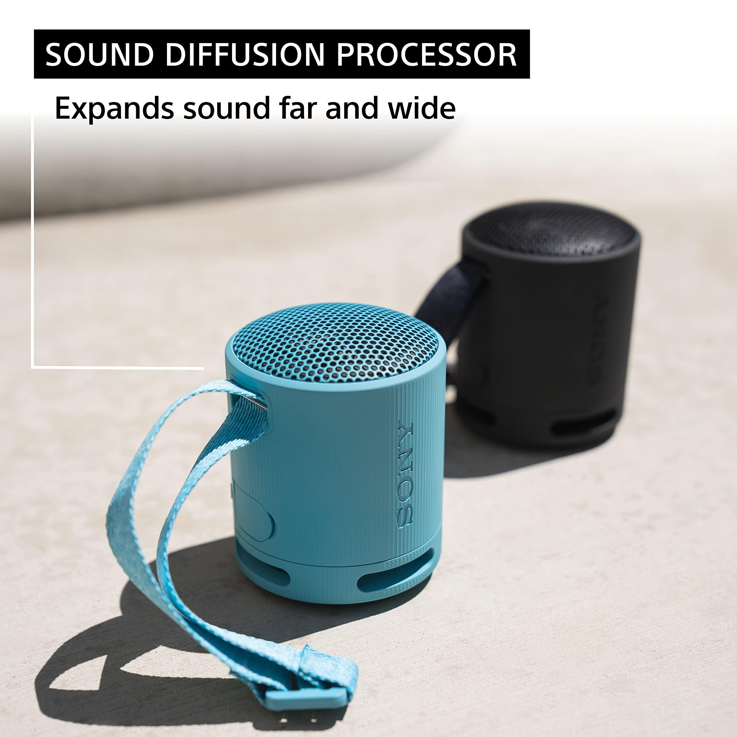 Sony SRS-XB100 Wireless Bluetooth Portable Lightweight Super-Compact Travel Speaker, Durable IP67 Waterproof & Dustproof Shower Speaker, 16 Hour Battery, Versatile Strap, & Hands-free Calling, Black - Image 7