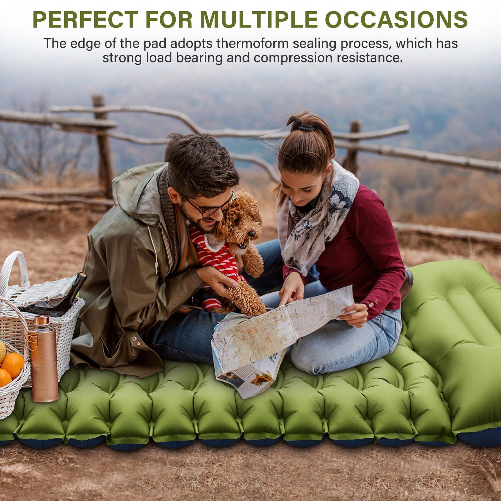 Yuzonc Camping Sleeping Pad, Ultralight Camping Mat with Pillow Built-in Foot Pump Inflatable Sleeping Pads Compact for Camping Backpacking Hiking Traveling Tent - Image 8