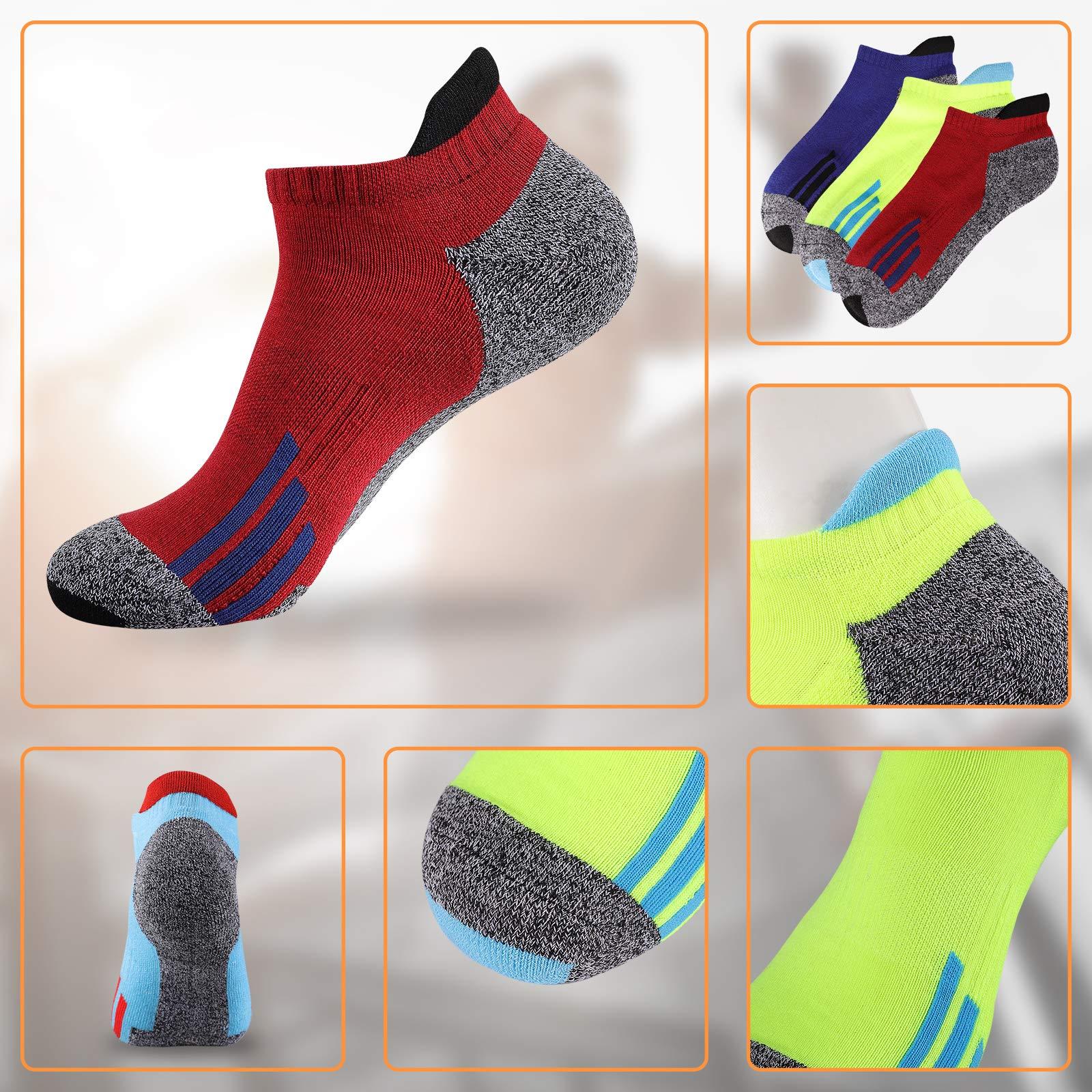 JOYNÉE Mens Ankle Low Cut Athletic Tab Socks for Men Sport Comfort Cushion Sock 6 Pack - Image 5