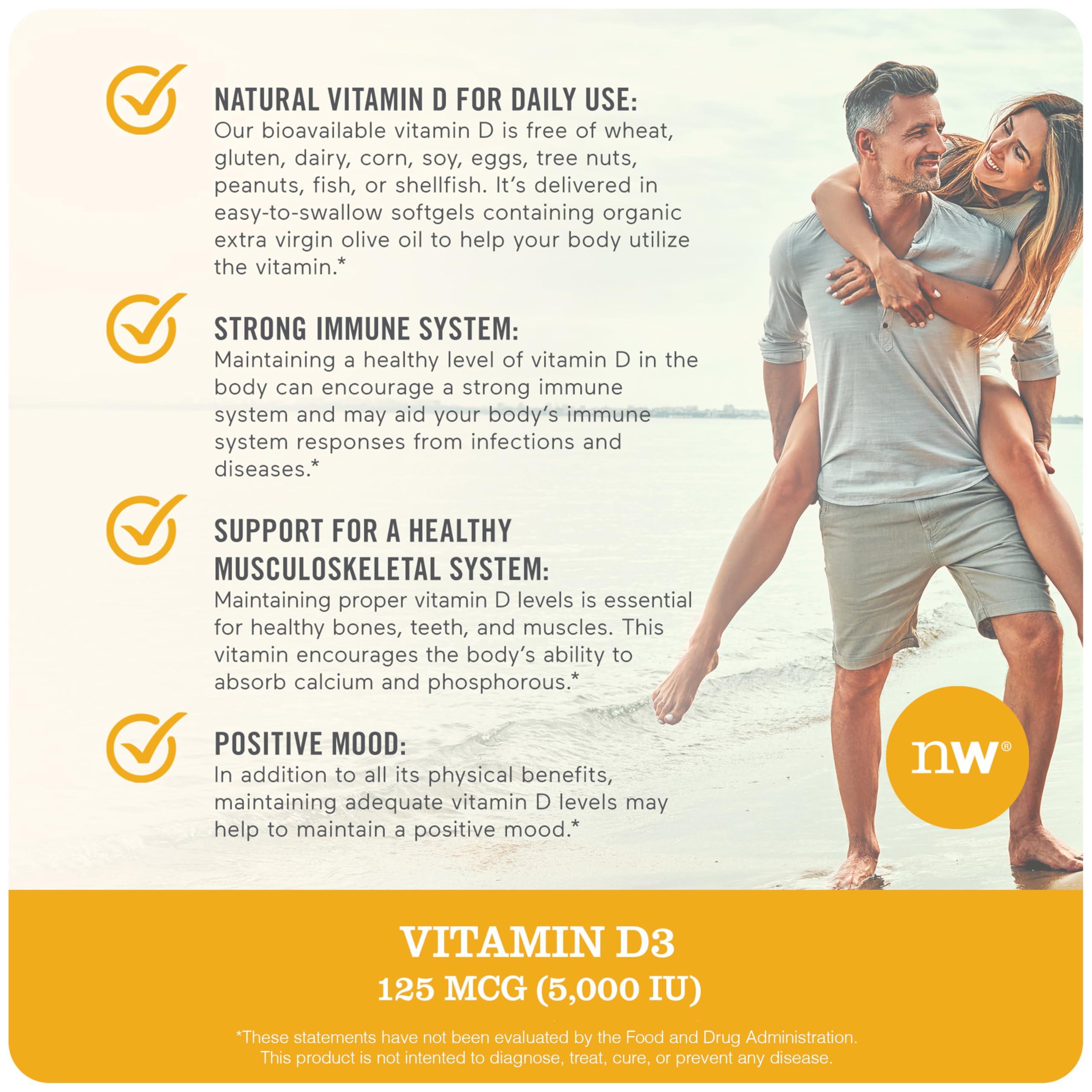 NatureWise Vitamin D3 5000iu (125 mcg) 1 Year Supply for Immune Support, Healthy Muscle Function, and Bone Health - Non-GMO, Gluten Free in Organic Extra Virgin Olive Oil, (Mini Softgel), 360 Count - Image 5