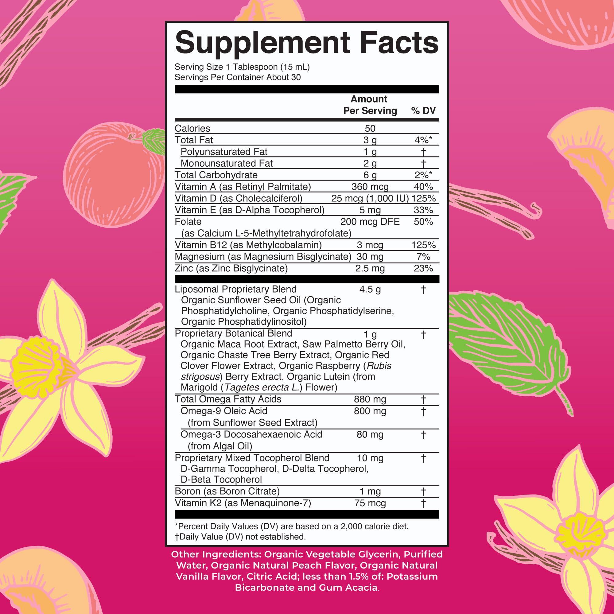 MaryRuth Organics Multivitamin for Women 40+, Womens Multivitamin Liposomal, Immune Support Supplement, Energy Supplements & Sleep Aid, Vegan, Sugar Free, Non-GMO, 15.22 Fl Oz - Image 2