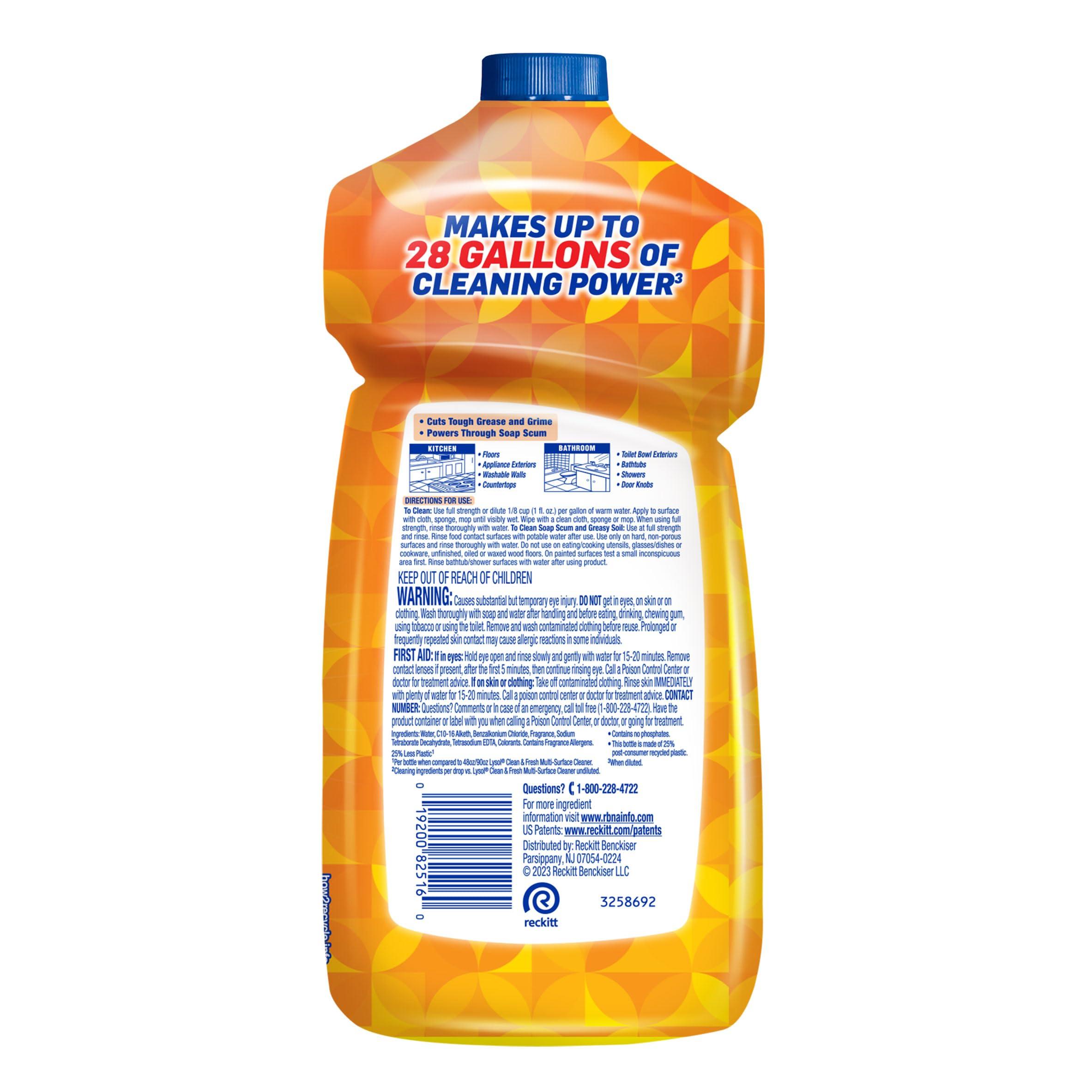 Lysol Power Clean Multi-Surface Cleaner, 2x Concentrated Pour, Mango & Hibiscus, 28 Fl Oz - Image 2
