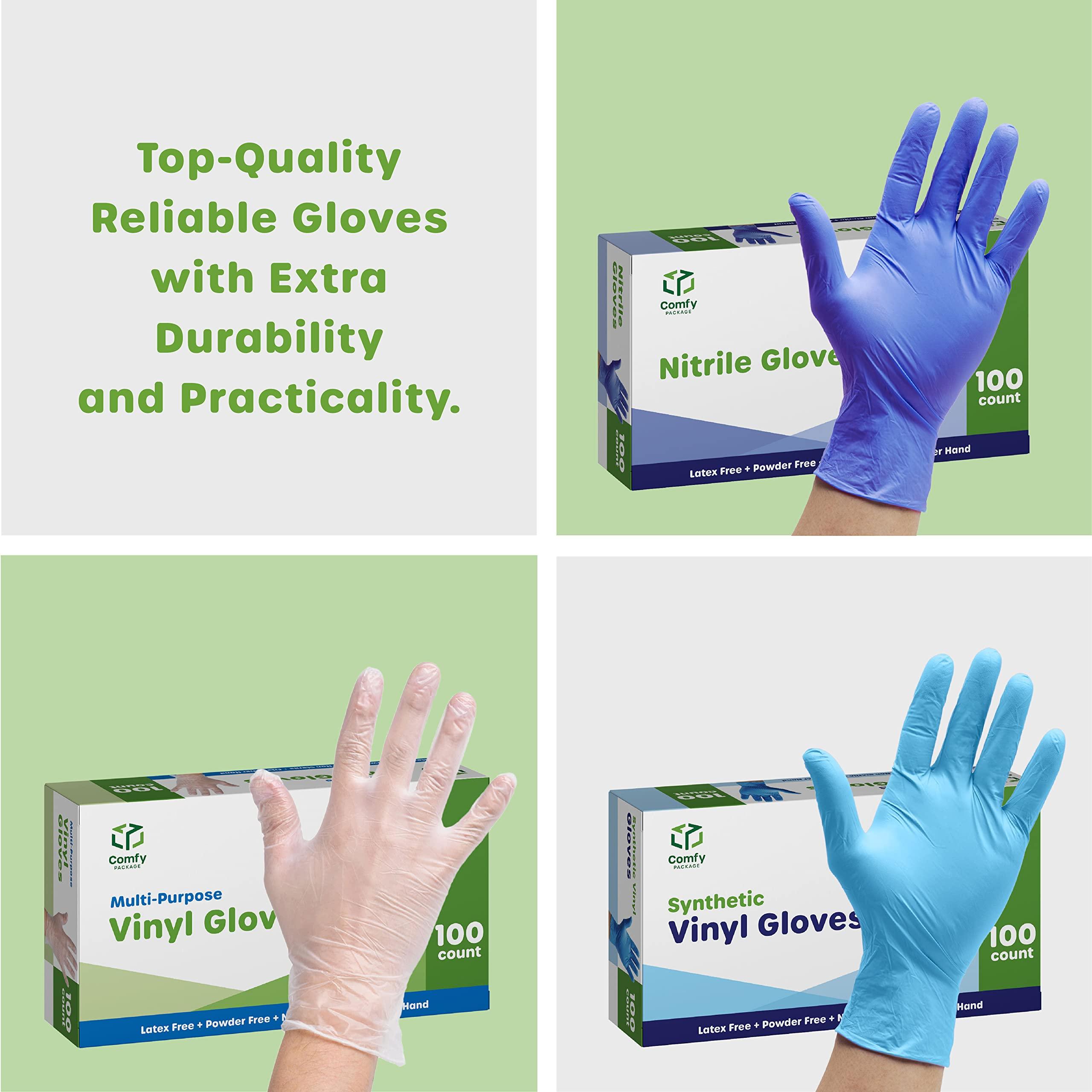 Comfy Package Black Nitrile HEAVY DUTY 6 Mil. Chemical Resistance, Latex & Powder Free, Textured Fingertips Disposable Gloves - Image 6