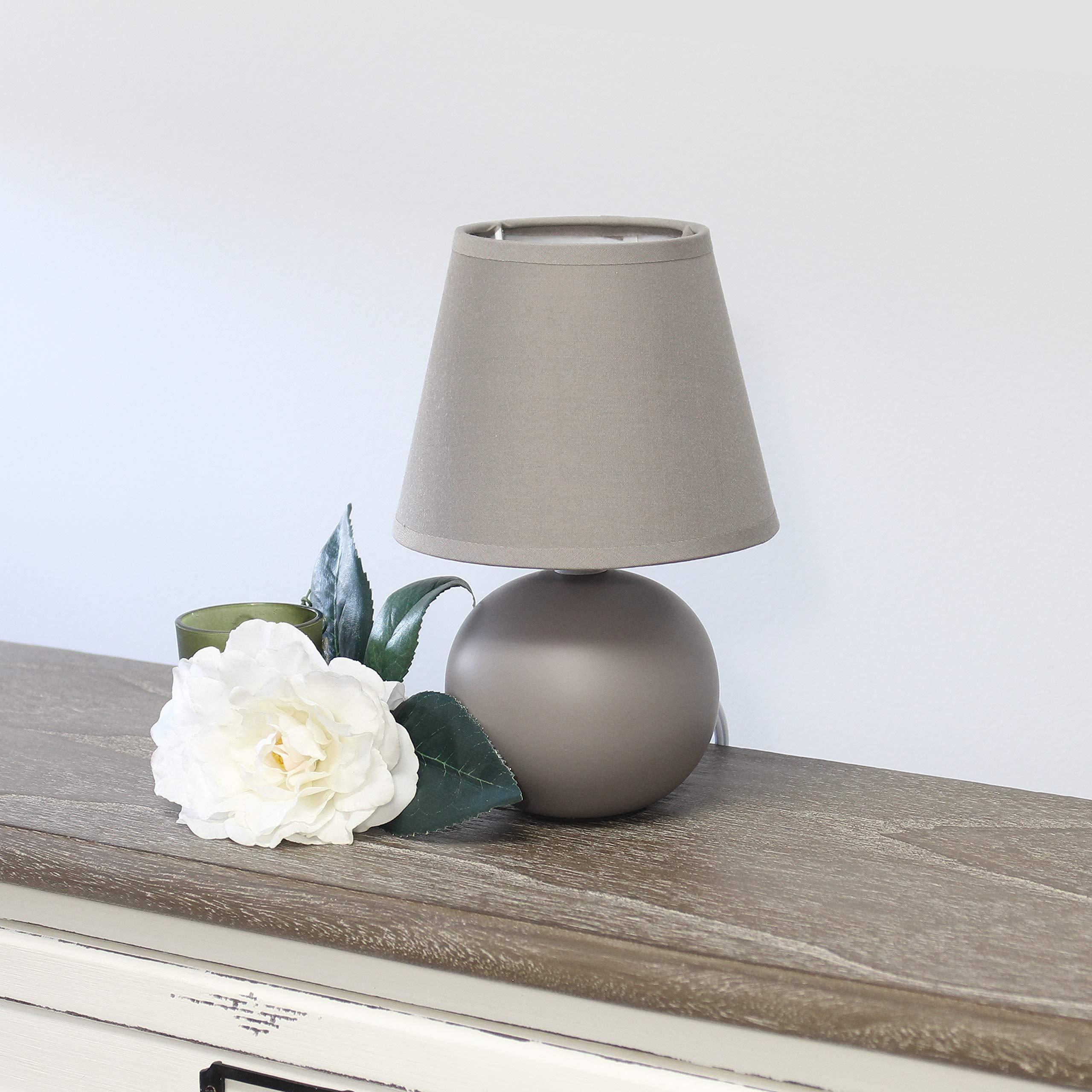 Simple Designs LT2008-GRY Mini Ceramic Globe Table Lamp with Matching Fabric Shade, Gray 5.51 x 5.51 x 8.66 - Image 11