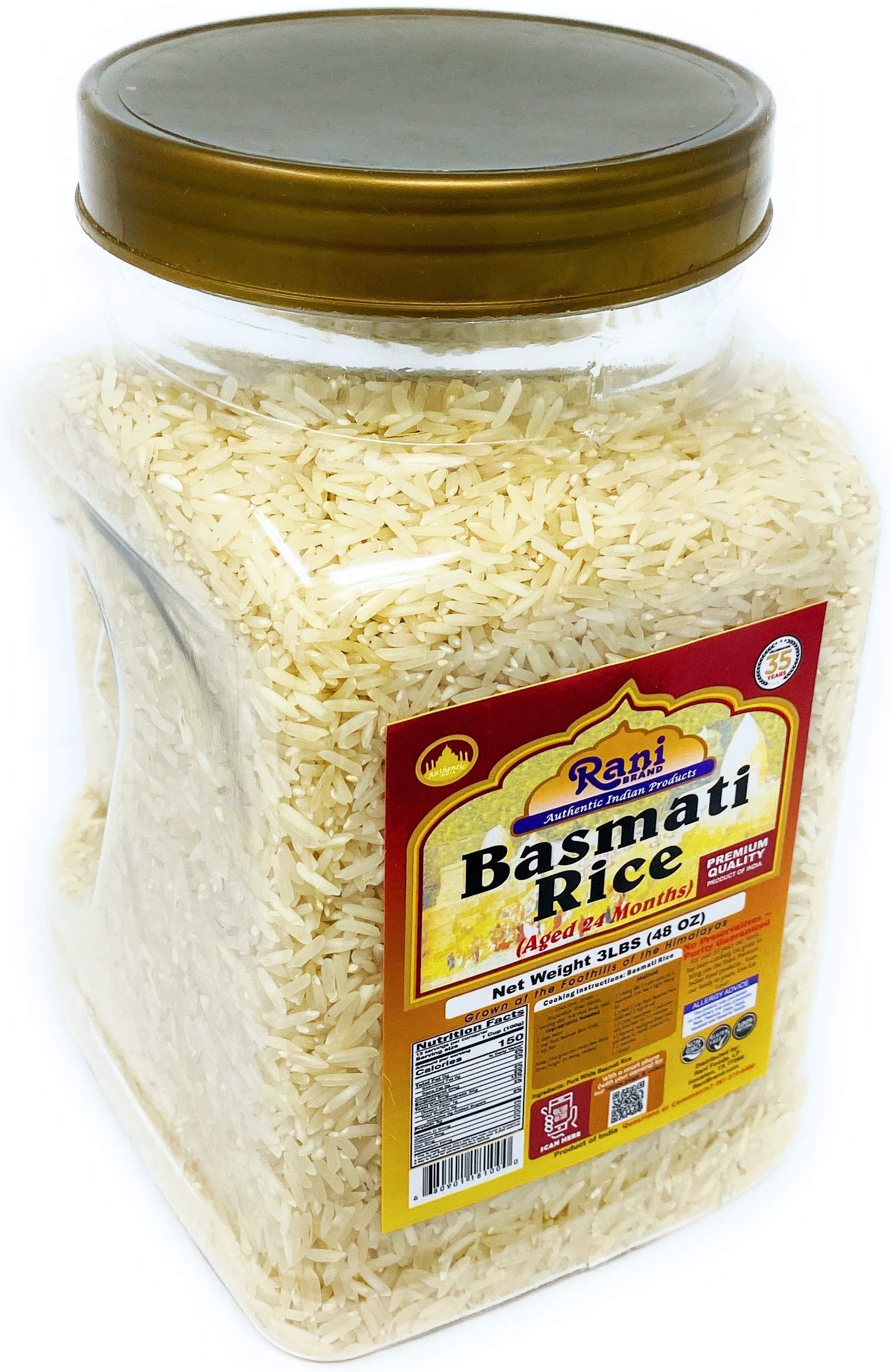 Rani Platinum White Basmati Rice Extra Long Aged 48oz (3lbs) 1.36kg PET Jar ~ All Natural | Gluten Friendly | Vegan | Indian Origin | Export Quality - Image 6