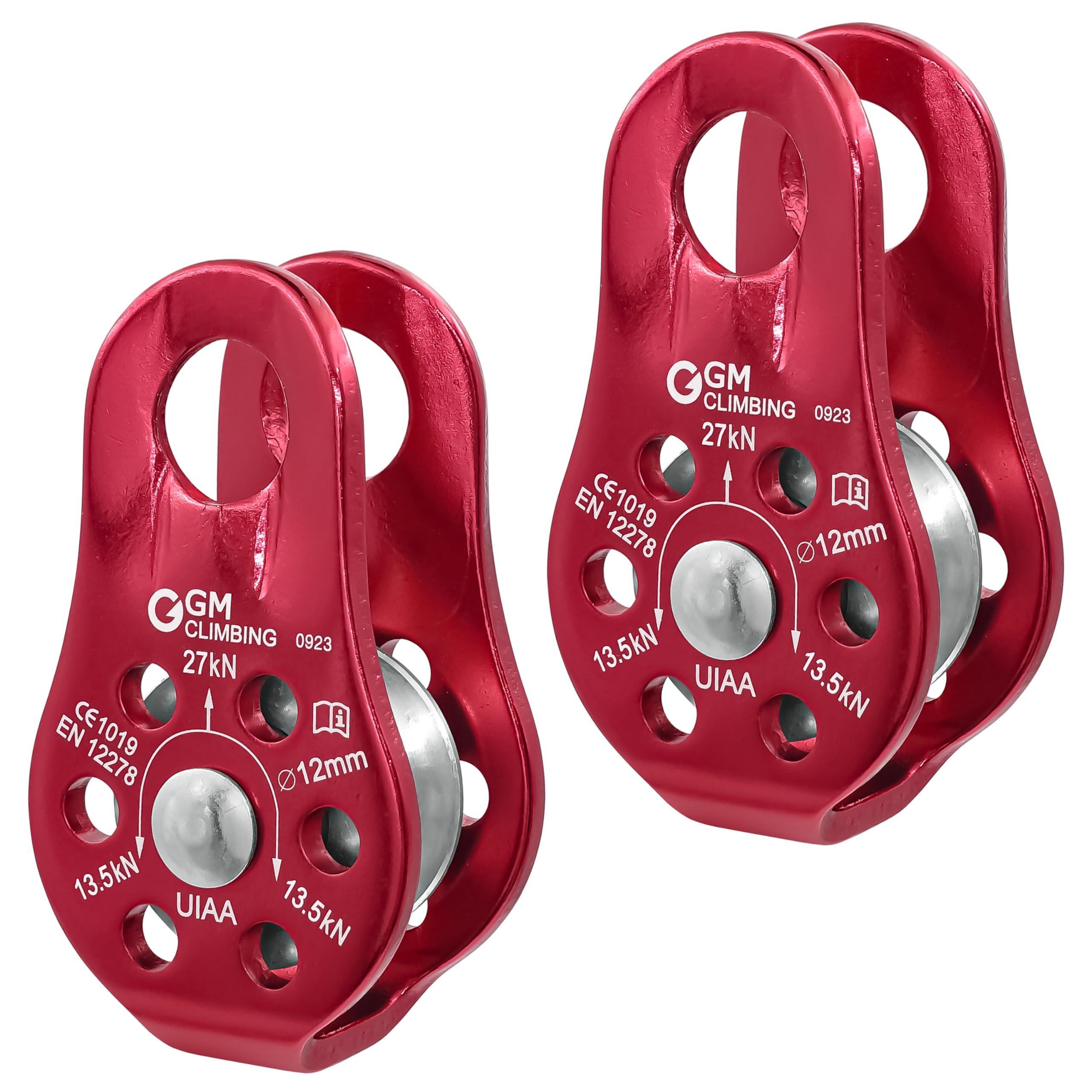 GM CLIMBING Fixed Micro Pulley 27kN CE UIAA Certified Slack Tender for Hitch Tending