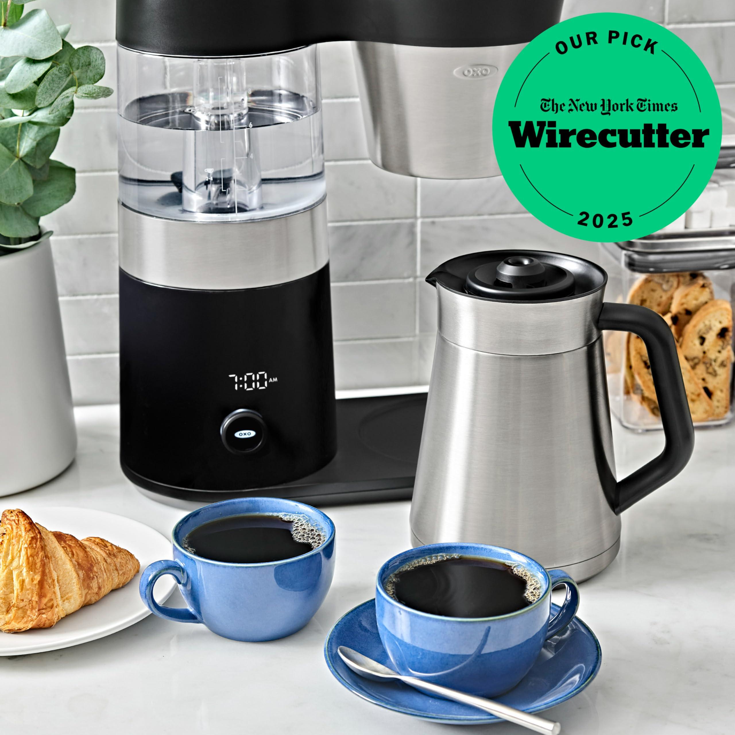 OXO Brew 9 Cup Stainless Steel Coffee Maker,Silver, Black - Image 2