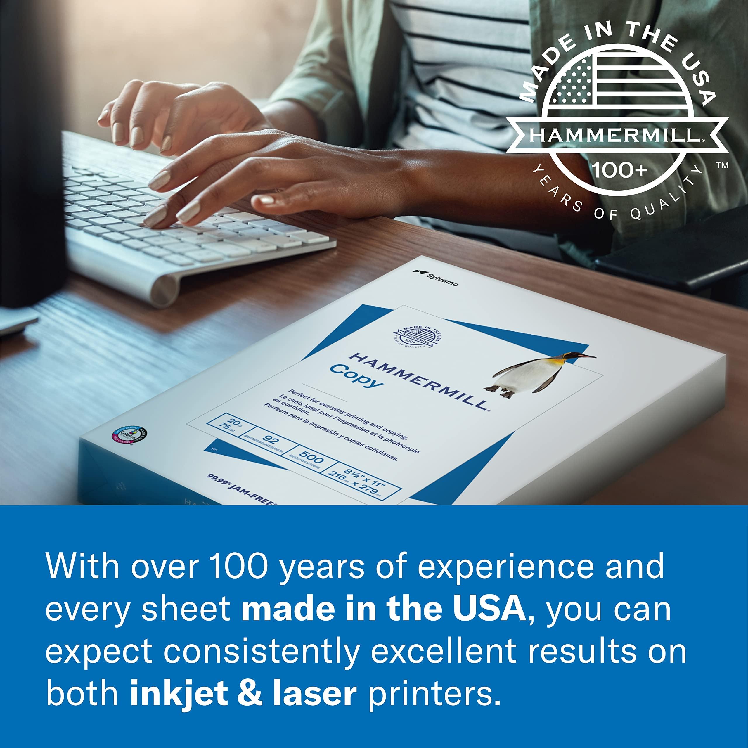 Hammermill Printer Paper, Premium Inkjet & Laser Paper 24 Lb, 8.5 x 11 - 1 Ream (500 Sheets) - 97 Bright, Made in the USA, 166140R - Image 9