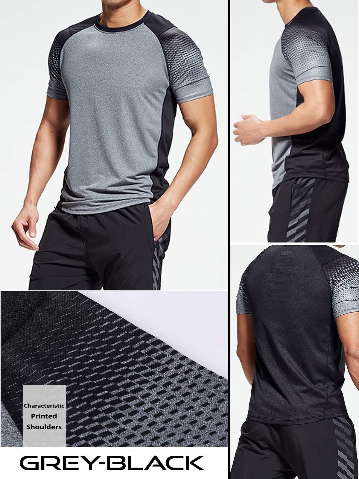 5 Pack Men’s Active Quick Dry Crew Neck T Shirts | Athletic Running Gym Workout Short Sleeve Tee Tops Bulk - Image 3