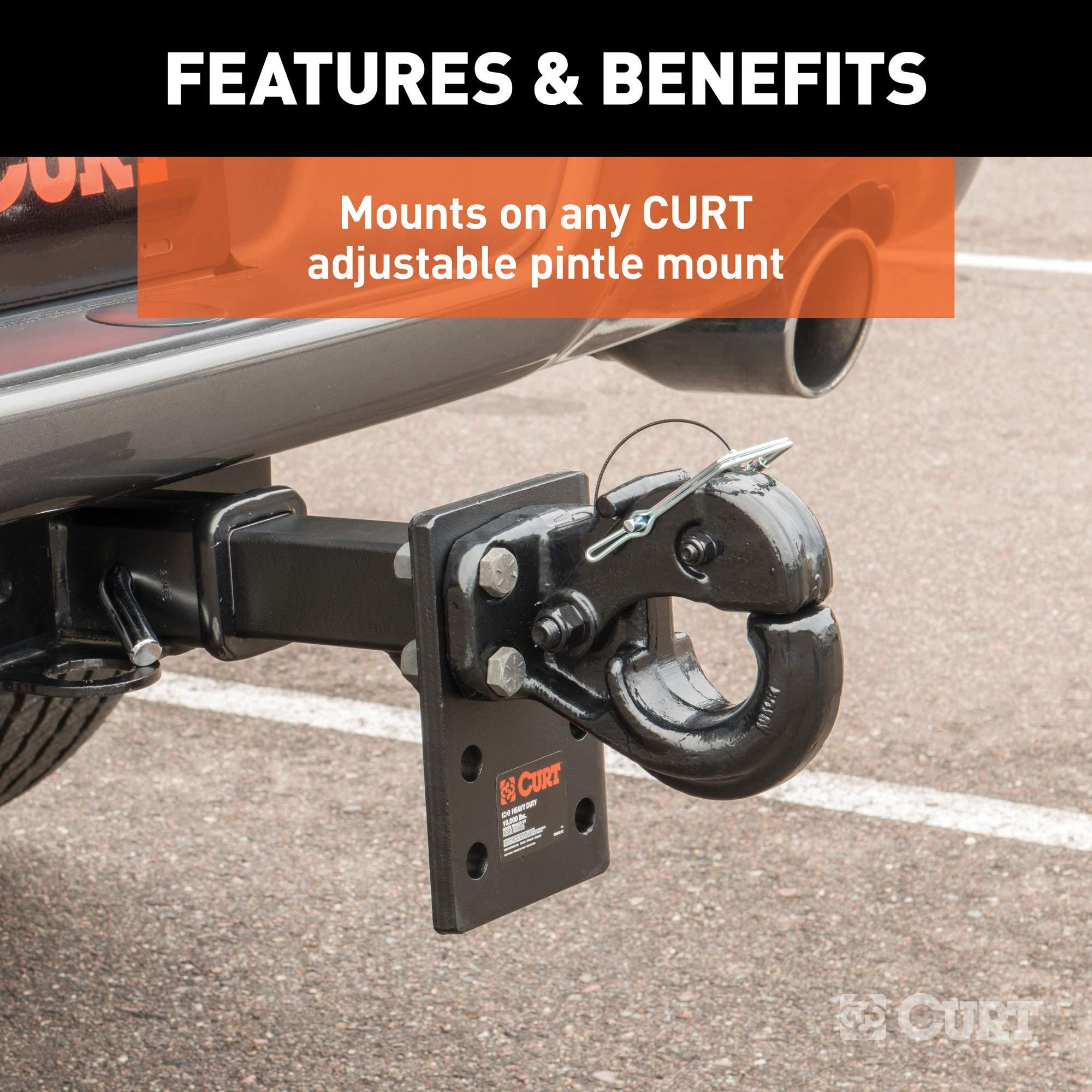 CURT 48215 Pintle Hook Hitch 30,000 lbs, Fits 2-1/2 to 3-Inch Lunette Ring, Mount Required - Image 4