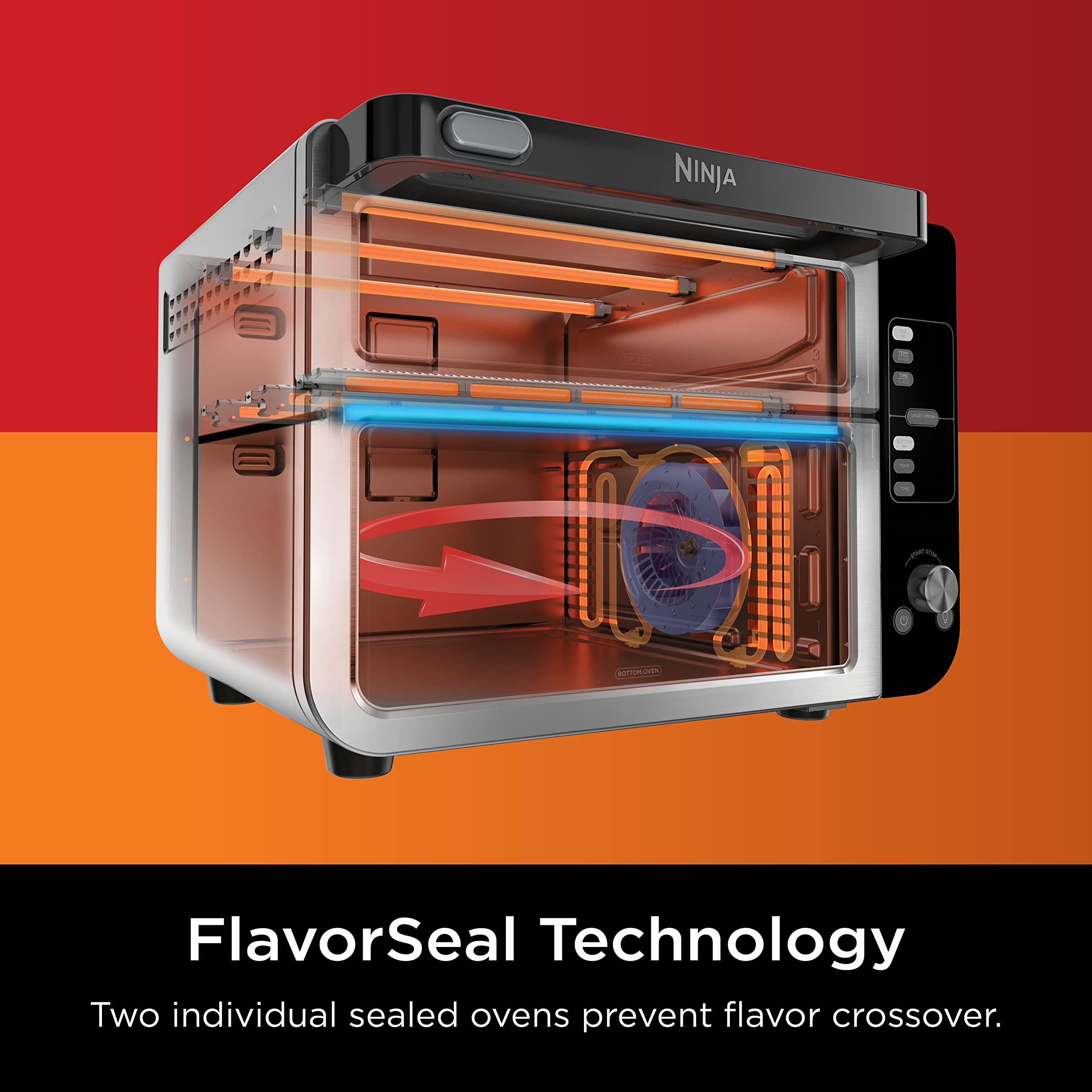 Ninja DCT451 Smart Double Oven, Rapid Top Convection, Air Fry Bottom, 12-in-1, FlexDoor, Thermometer, FlavorSeal, Smart Finish, Stainless Steel, pack of 1 - Image 5