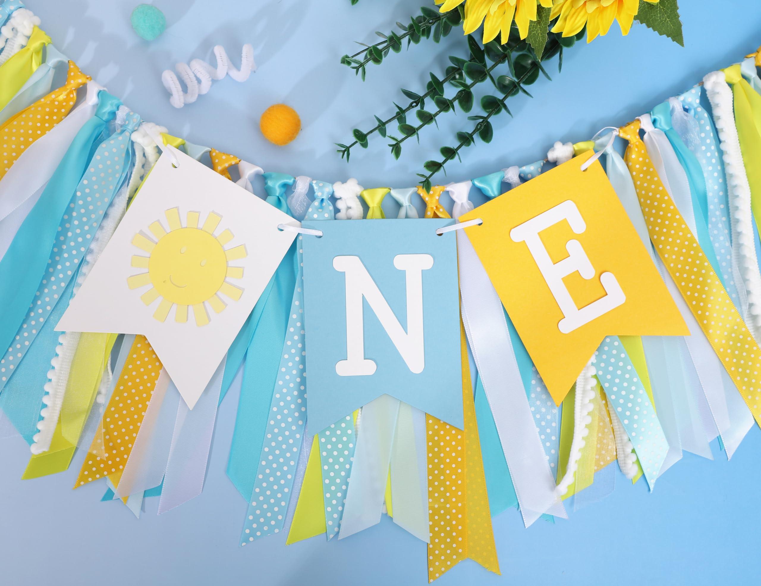First Trip Around The Sun 1st Birthday HIgh Chair Banner - You Are My Sunshine ONE High chair Banner, Sunshine First Birthday Decoration, Boho Sum Party Supplies, Photo Props Cake Smash for Baby Boy - Image 6