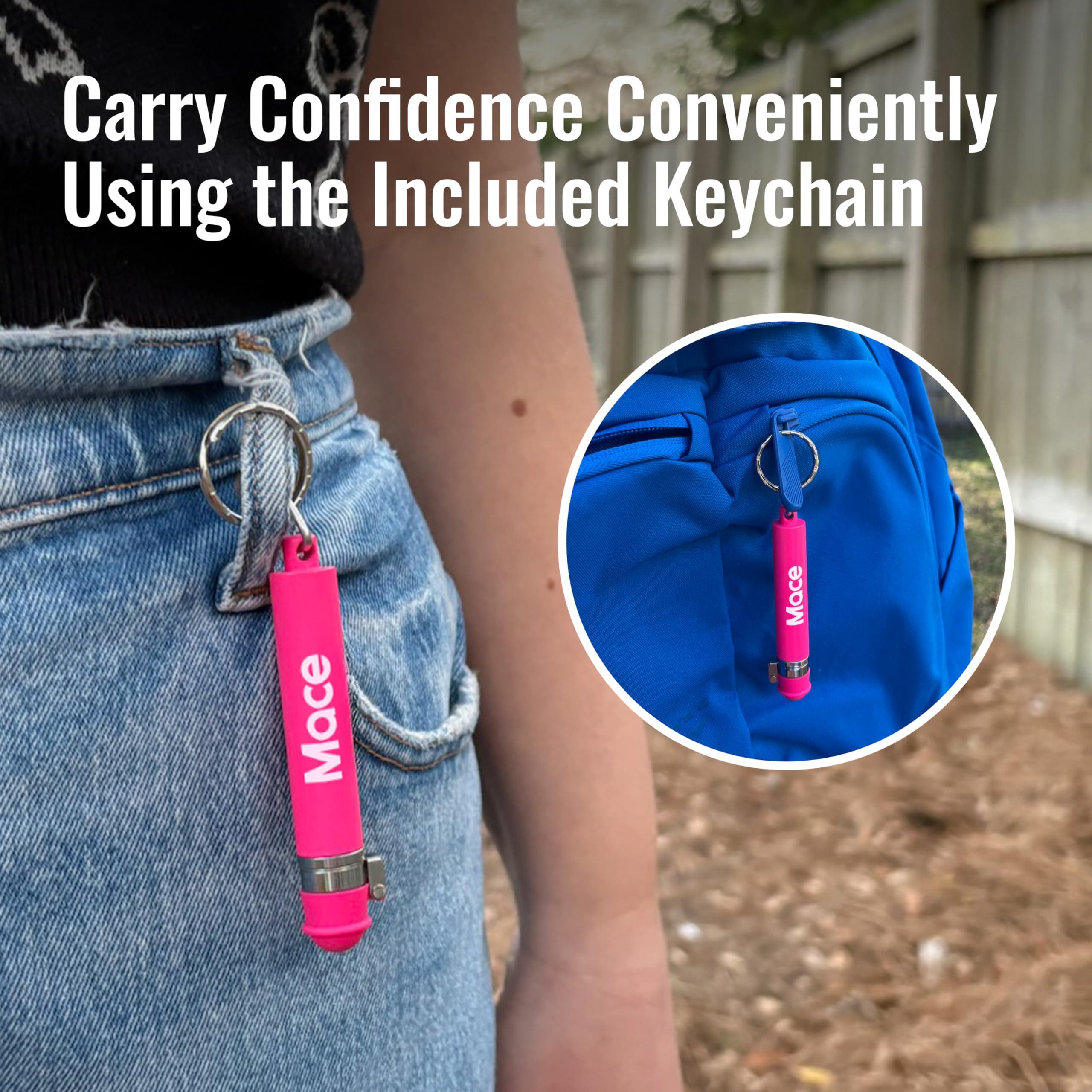 Mace Brand KeyGuard Mini Model Pepper Spray, 0.14 oz, 5 Feet Range, Max Strength 10% OC Formula, Long Lasting UV Dye, Flip Top Safety Cap, Self Defense Pepper Spray for Women & Men - Image 4