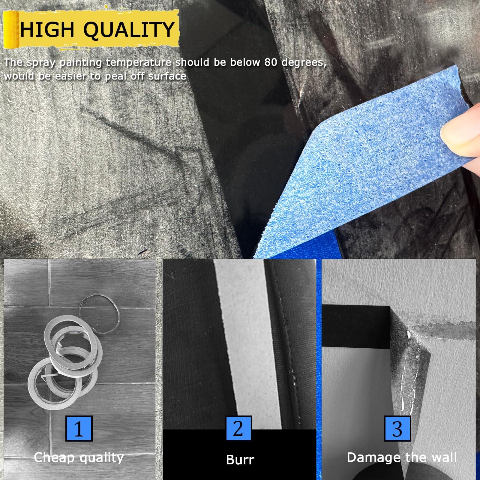 4 Rolls Premium Painters Tape, Blue Tape, Masking Tape, Paint Tape for Multi-Purpose, Painting, Painter's, DIY Crafts Arts (88yd =0.94IN*22yd*4) Decoration Labeling No Residue, Easy Removal - Image 6