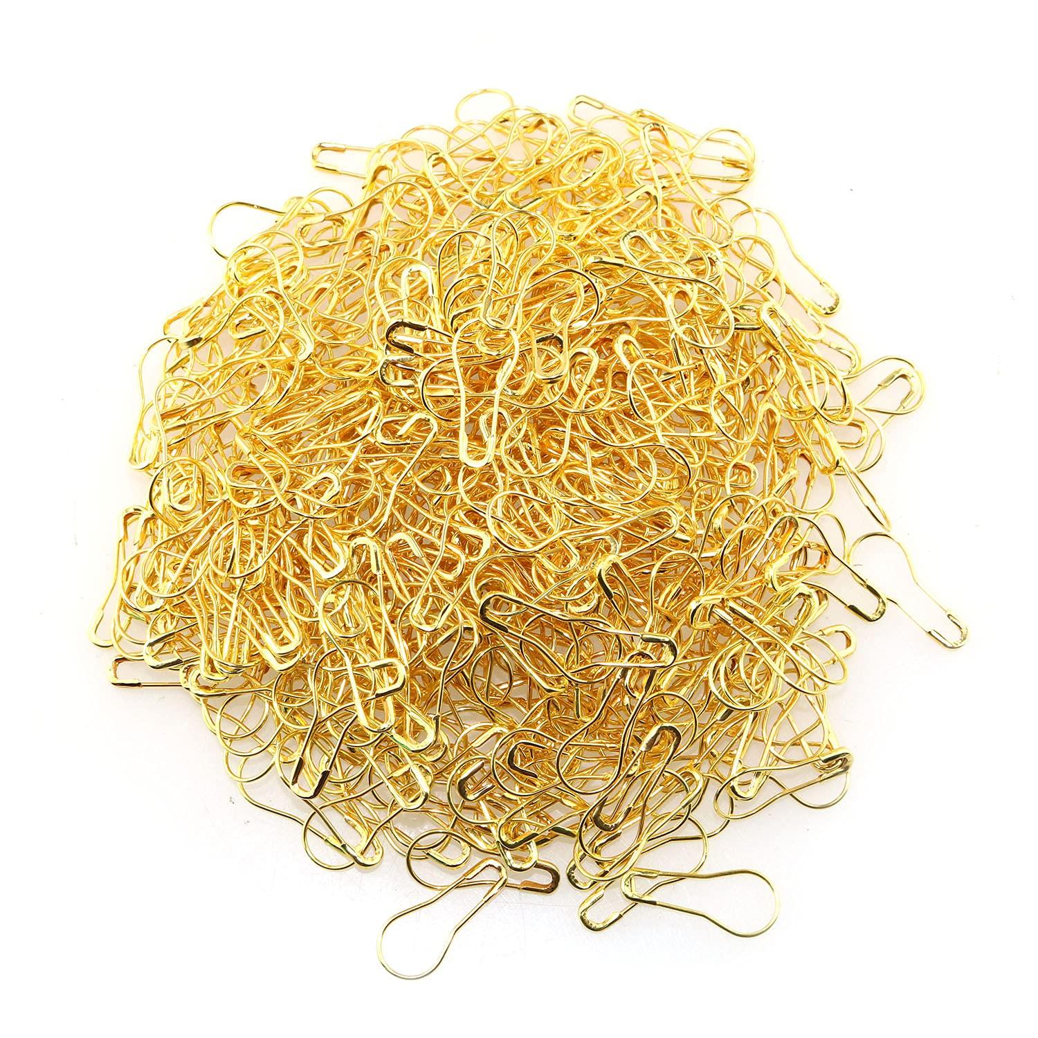 Tegg Safety Pin 500PCS Gold Gourd Shape Metal Fastening Safety Clips for Jewellery Costume Tag and DIY Bulb Pin