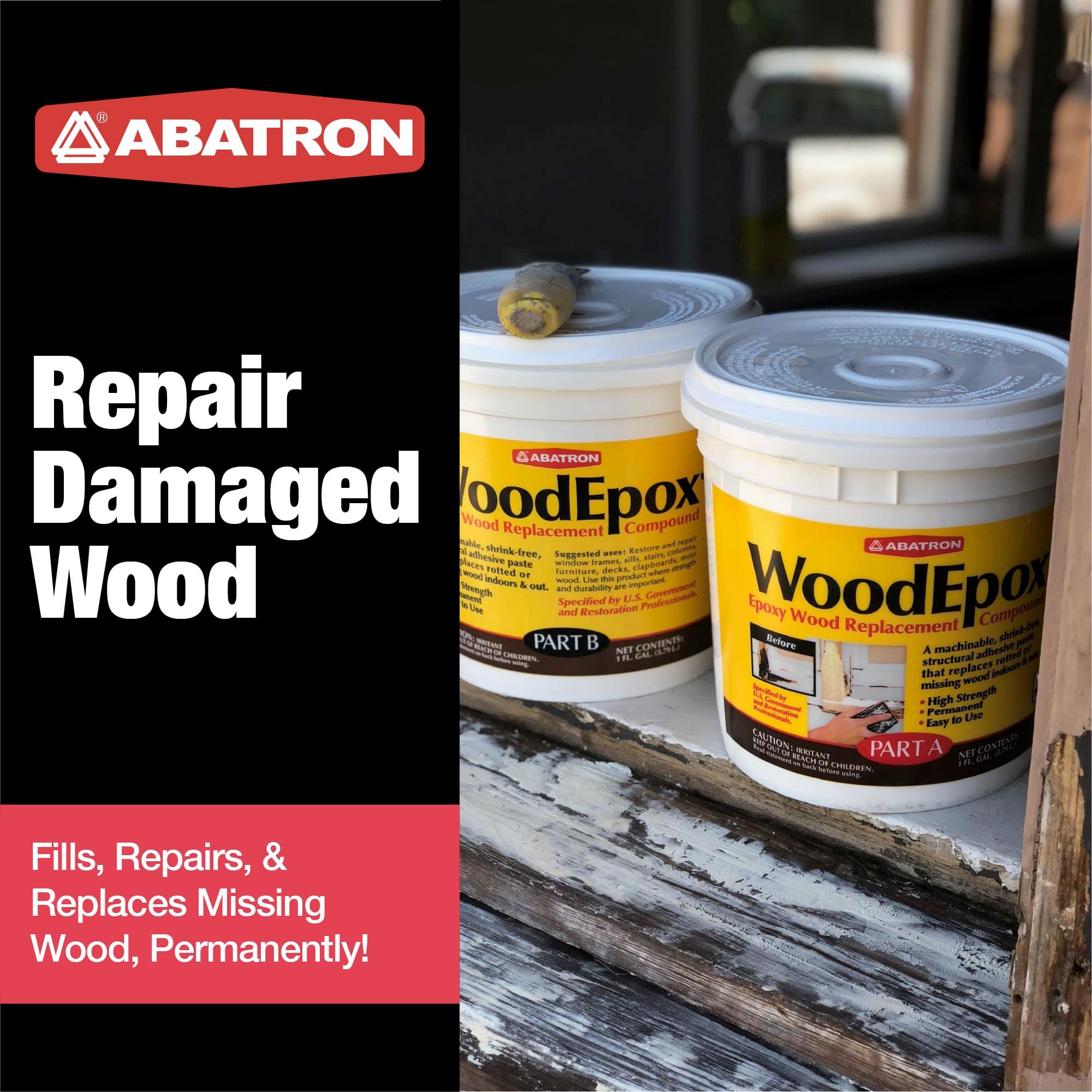 Abatron WoodEpox Kit - 2 Quart - 2-Part Structural Epoxy Adhesive Filler - Wood Filler Putty - Image 2